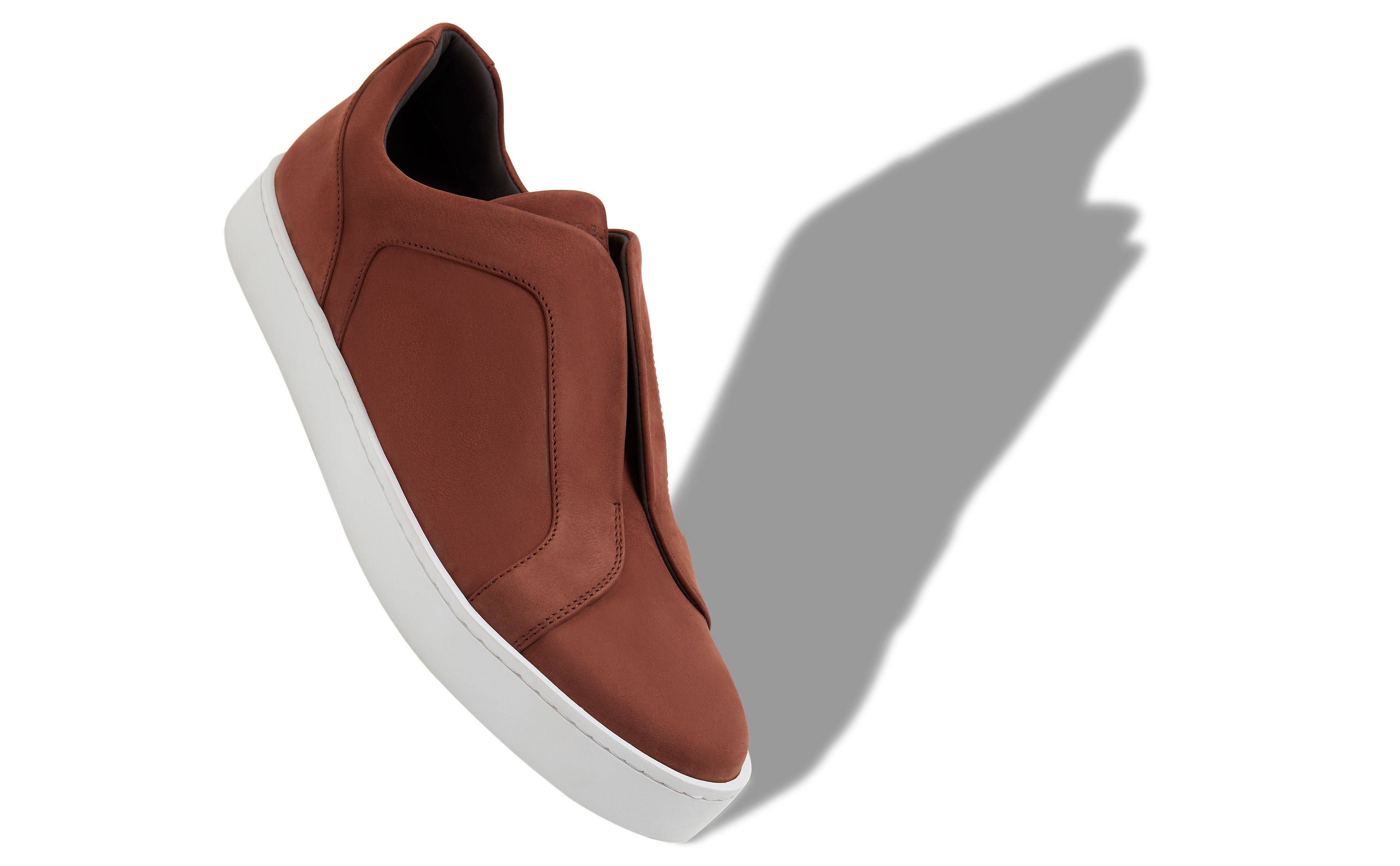 Designer Brown Calf Leather Sneakers - Image small_image