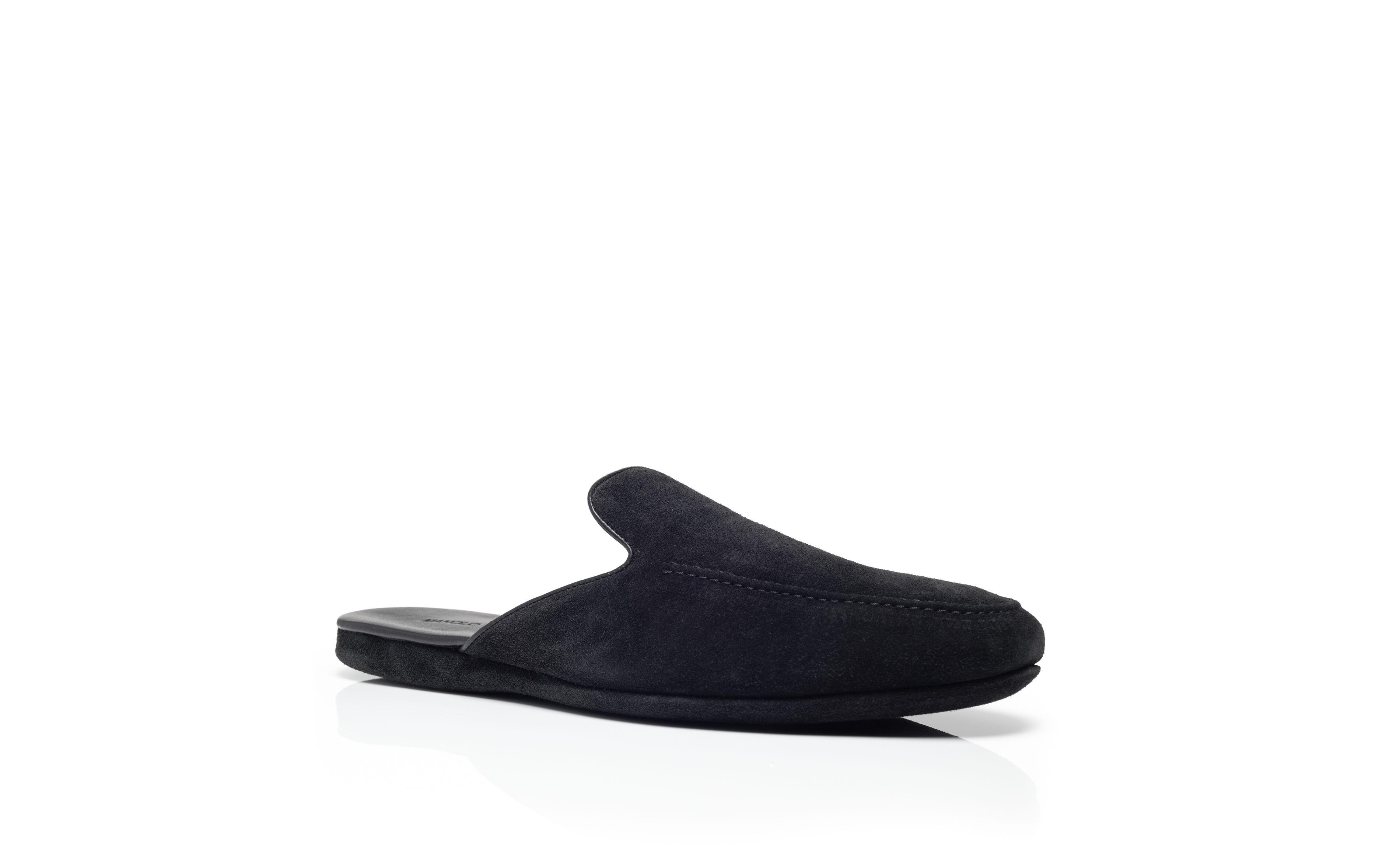 Designer Black Suede Slippers - Image Upsell