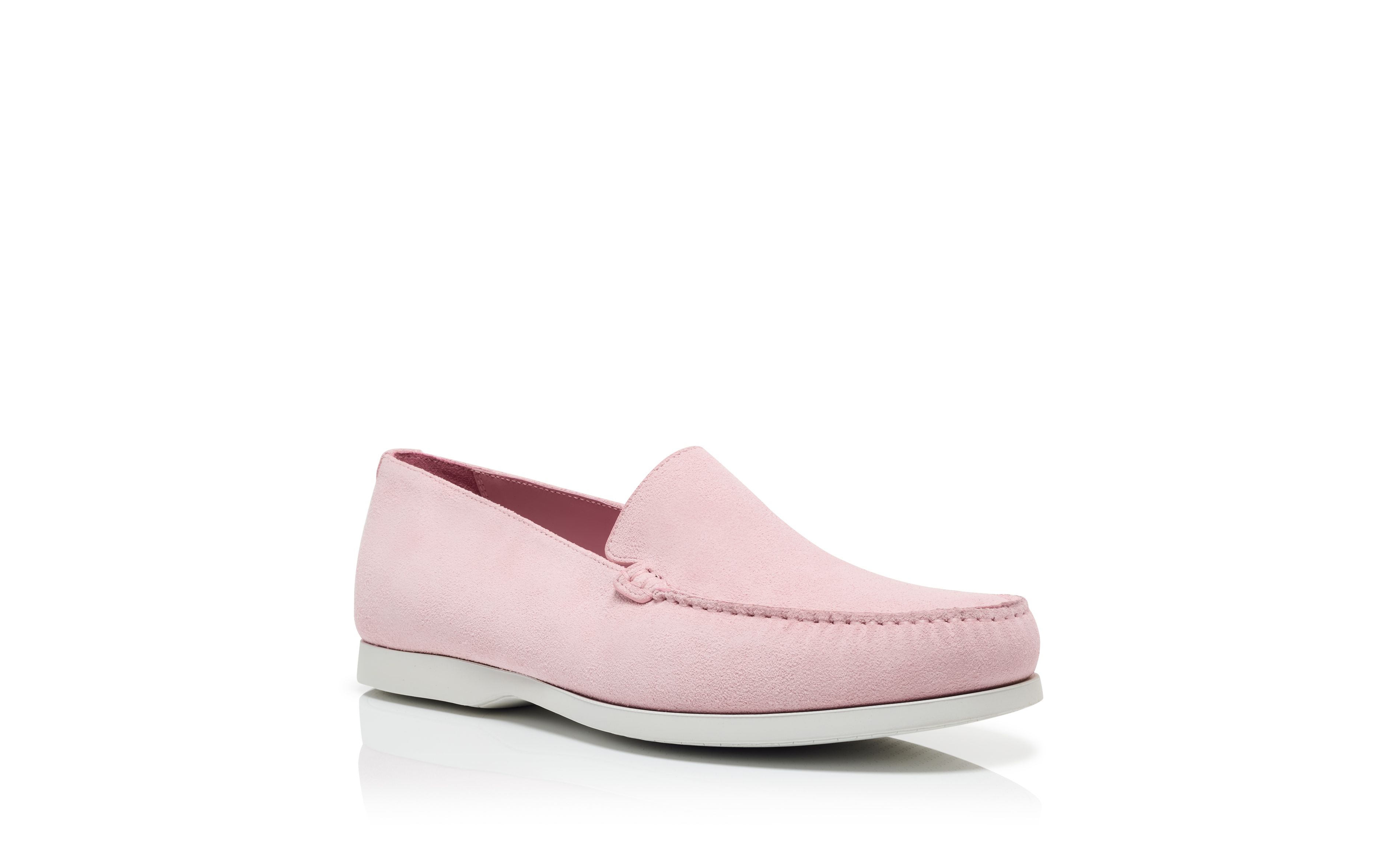 Designer Light Pink Suede Boat Shoes - Image Upsell