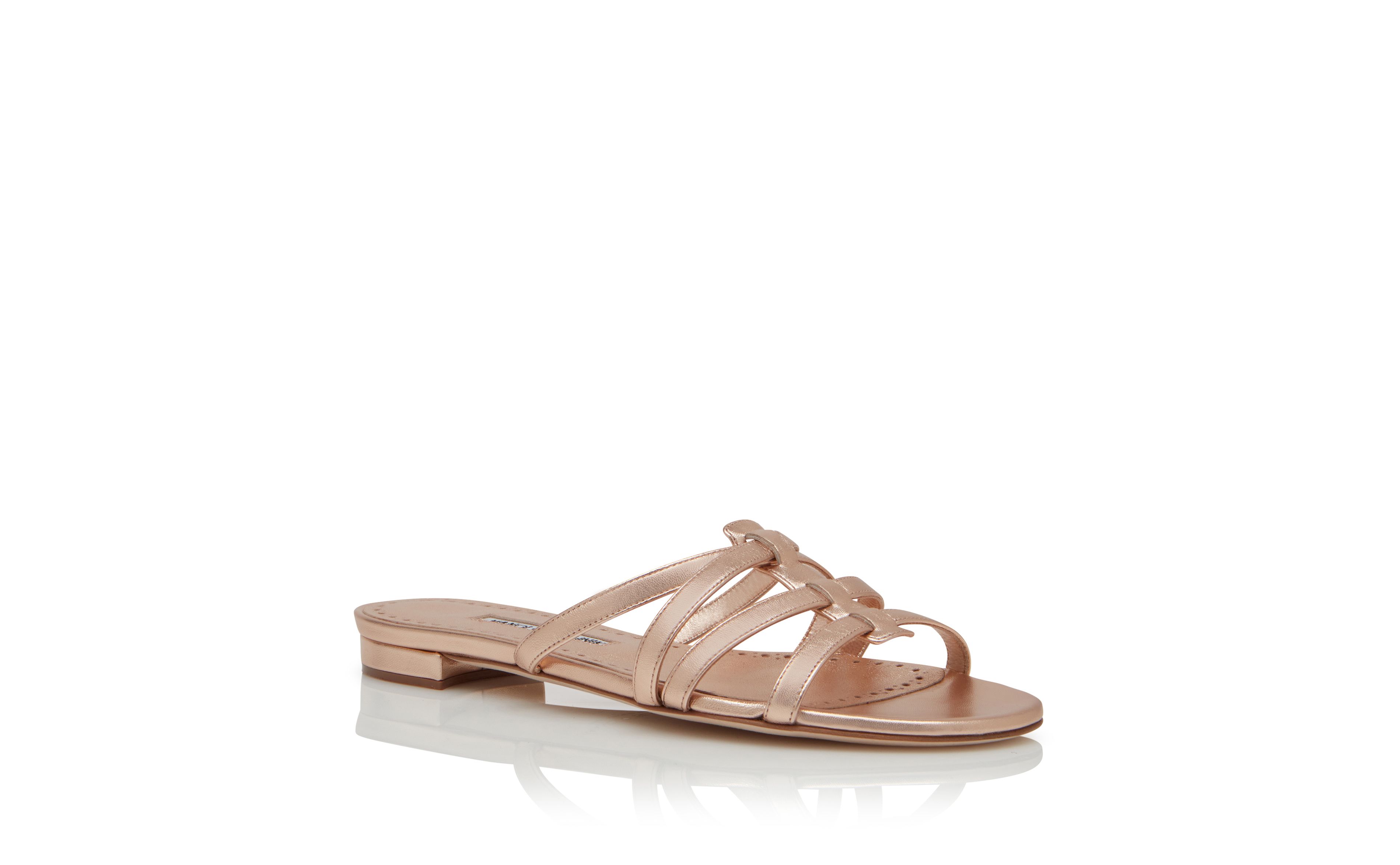 Designer Copper Nappa Leather Sandals - Image Upsell