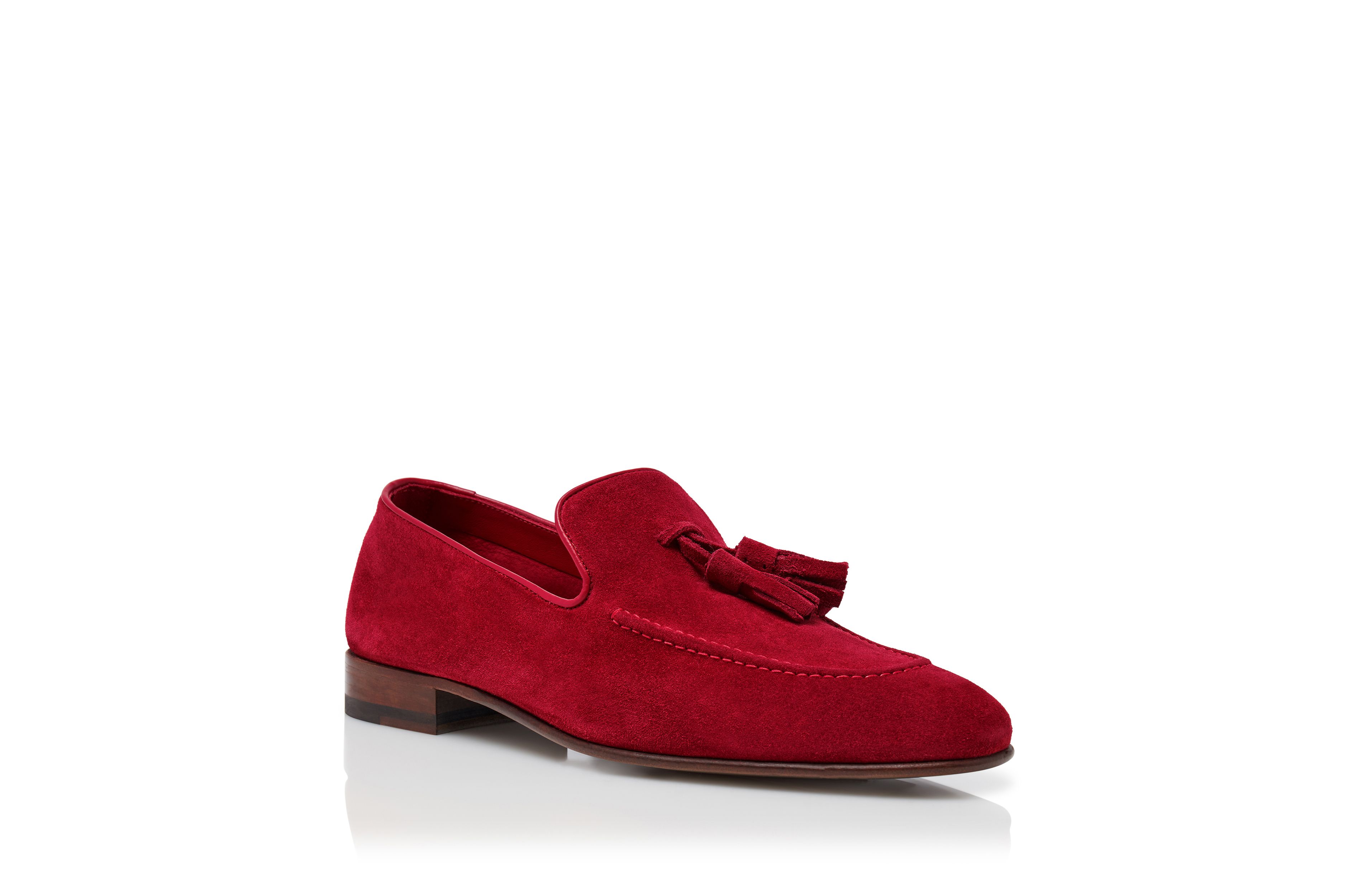 Designer Red Suede Loafers - Image Upsell