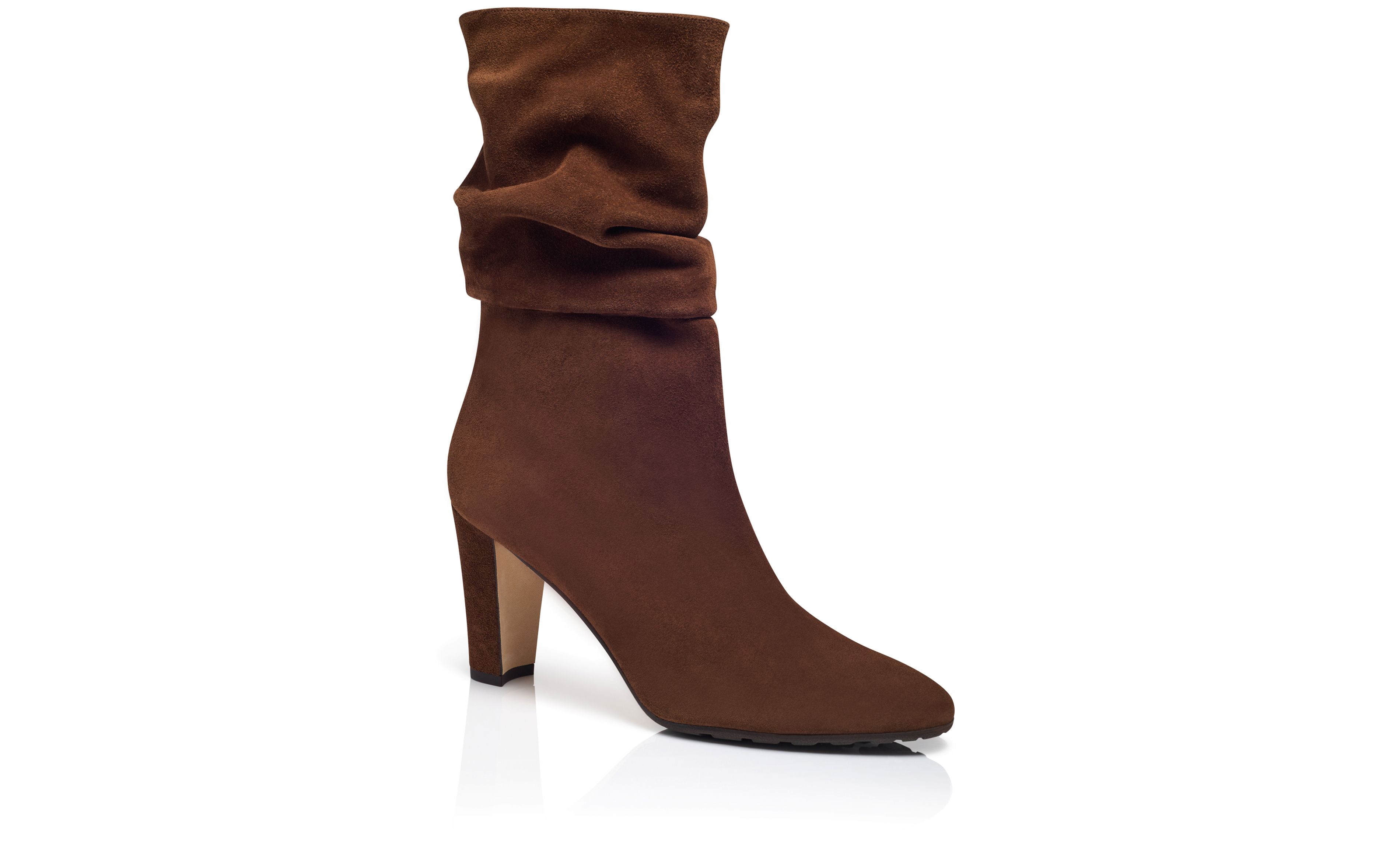 Designer Brown Crosta Mid Calf Boots - Image Upsell