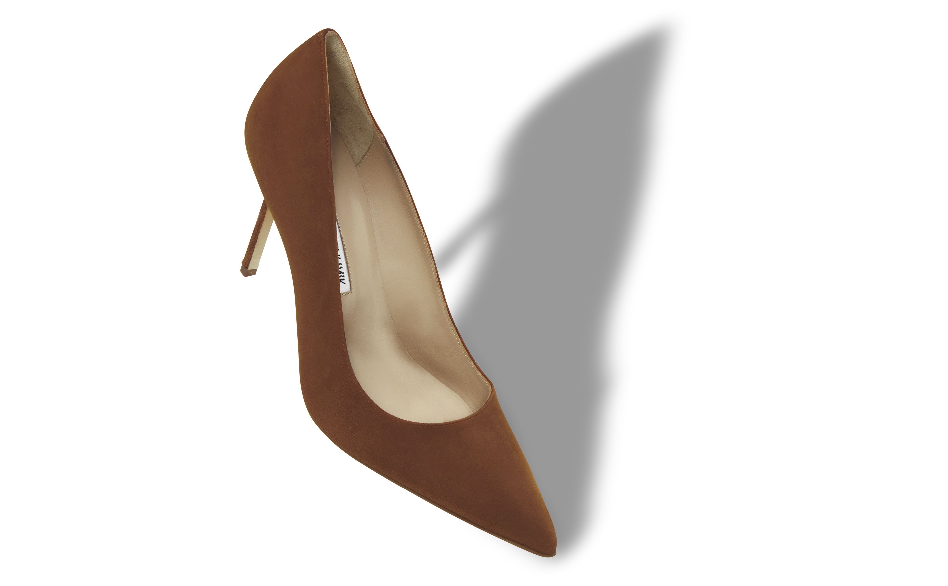 Designer Brown Suede Pointed Toe Pumps - Image Main