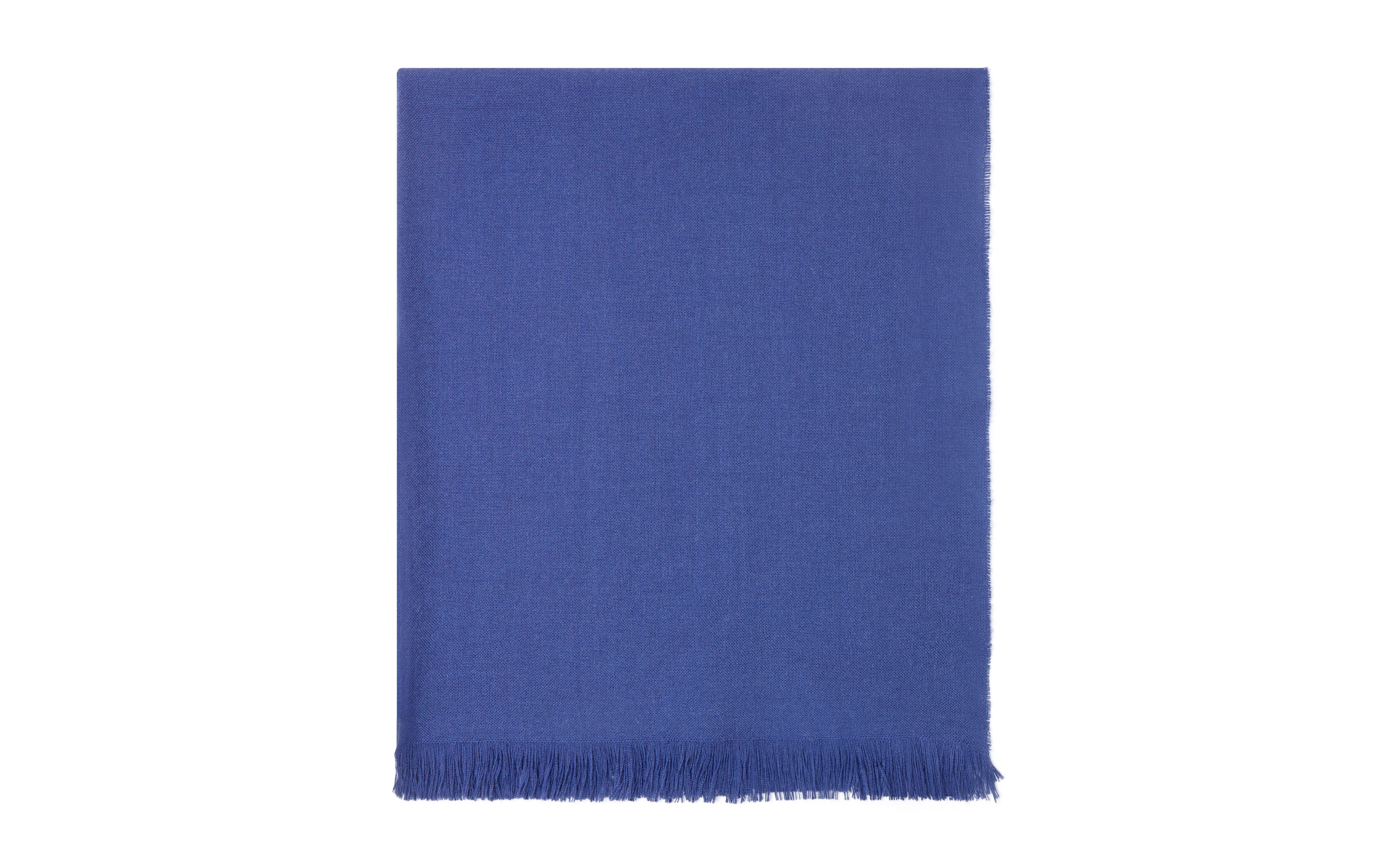 Designer Blue Fine Cashmere Scarf - Image thumbnail