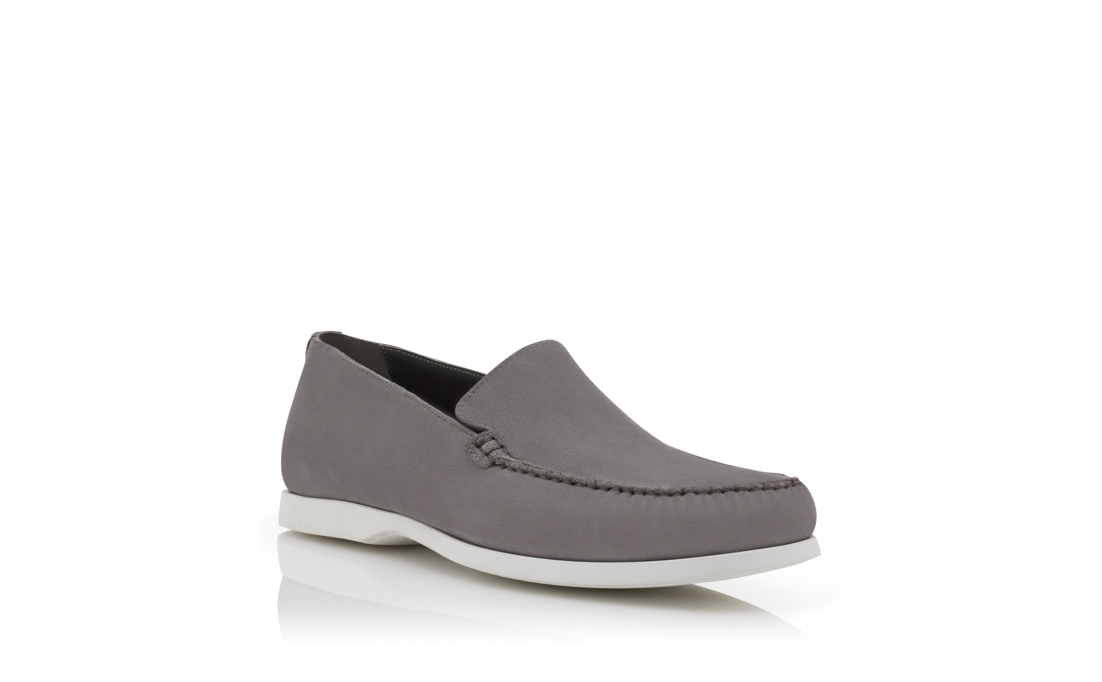 Designer Grey Suede Boat Shoes - Image Upsell