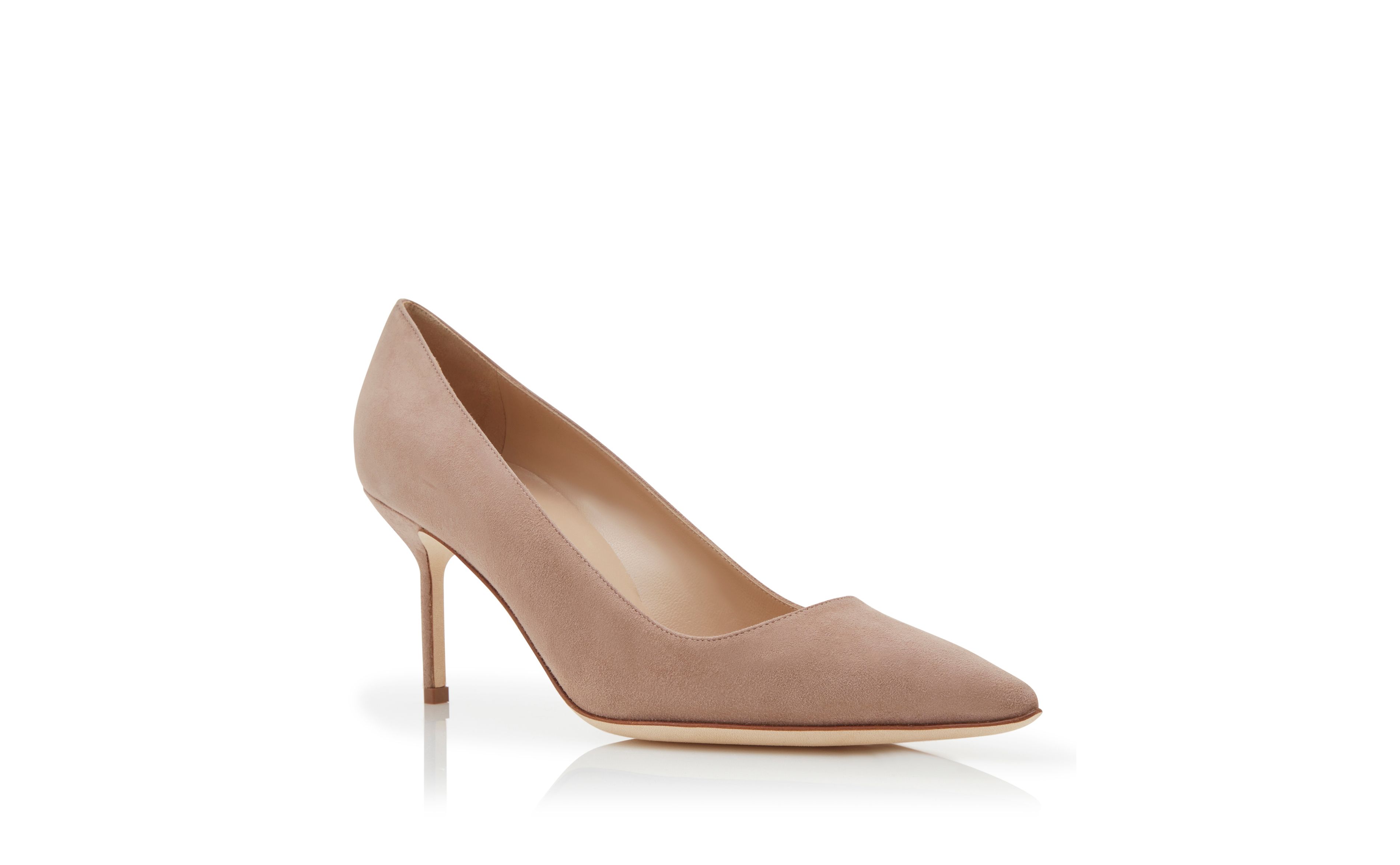 Designer Light Beige Suede Pumps - Image Upsell