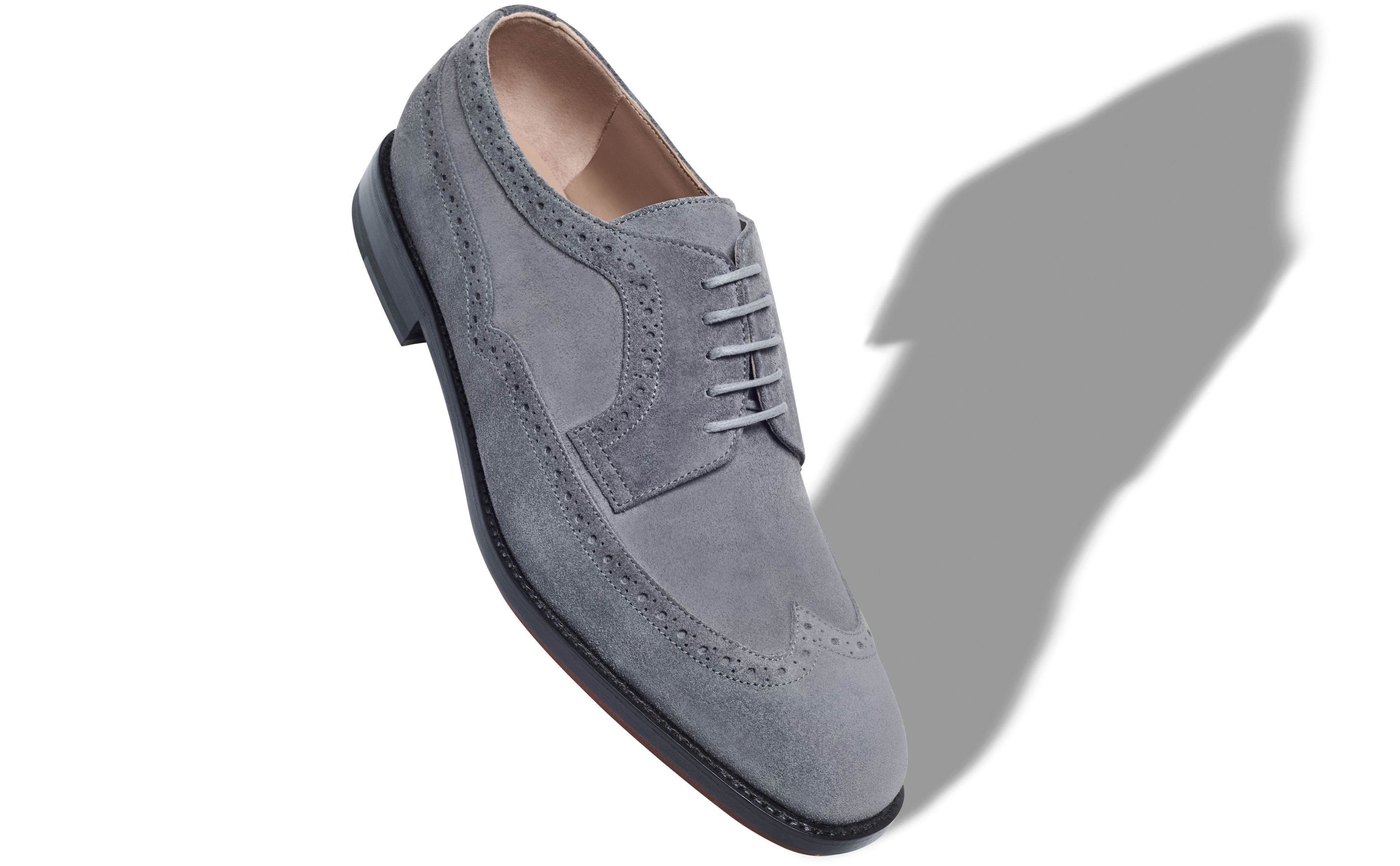 TAMARAK Men s Grey Suede Lace Up Oxfords Manolo Blahnik