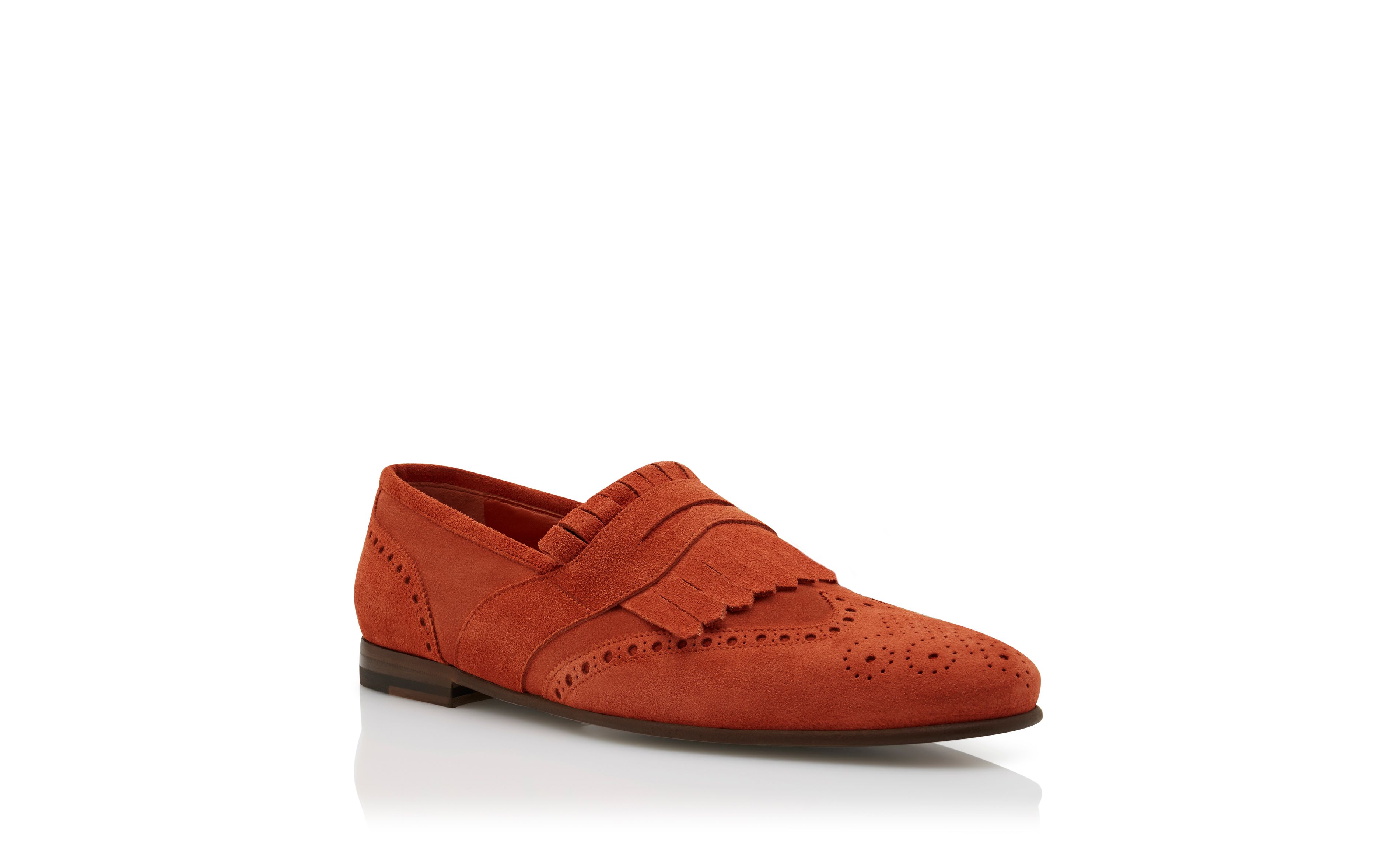 Designer Orange Suede Kiltie Loafers - Image Upsell