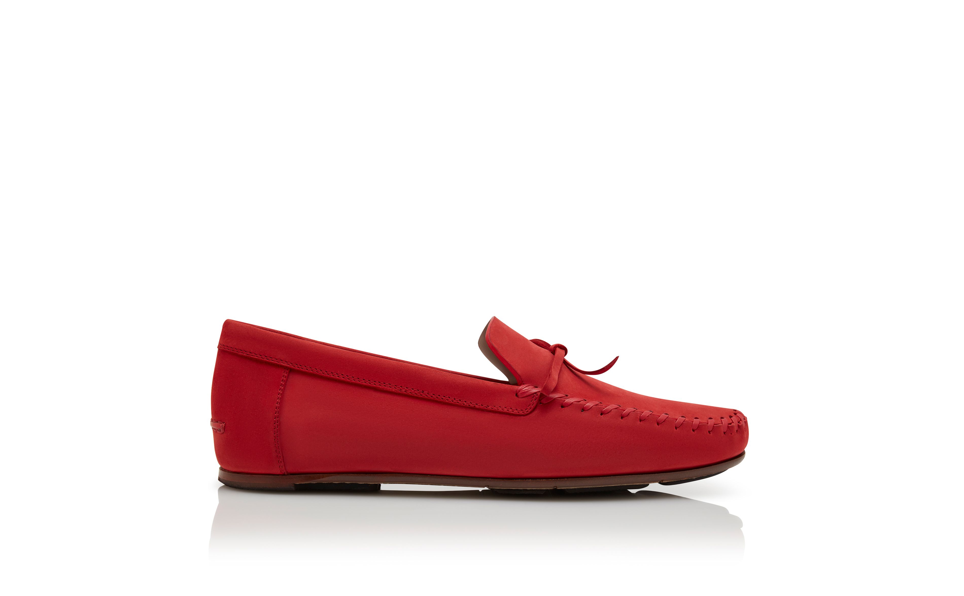Designer Dark Red Calf Leather Slippers - Image Side View