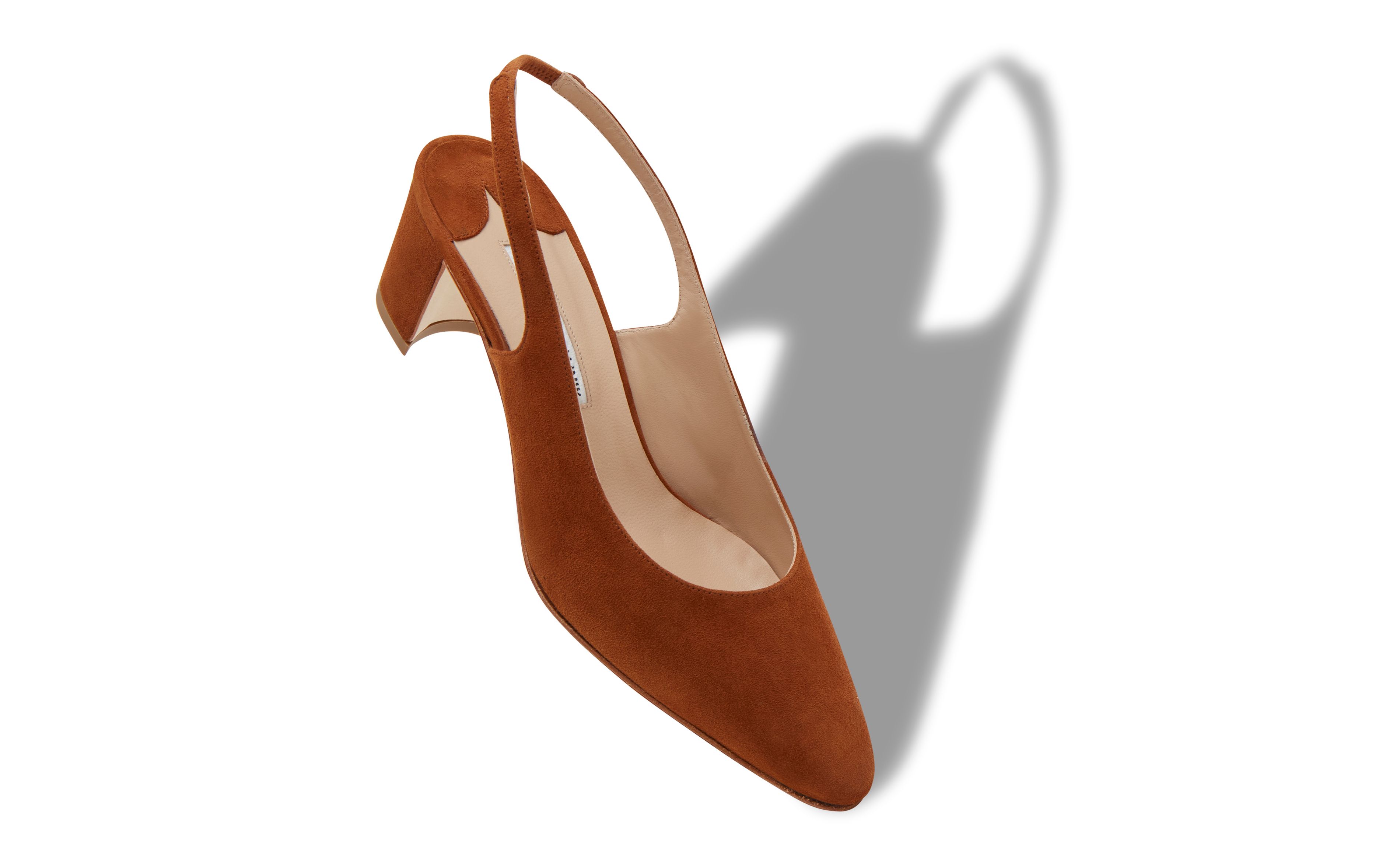 Designer Brown Suede Slingback Pumps - Image Main