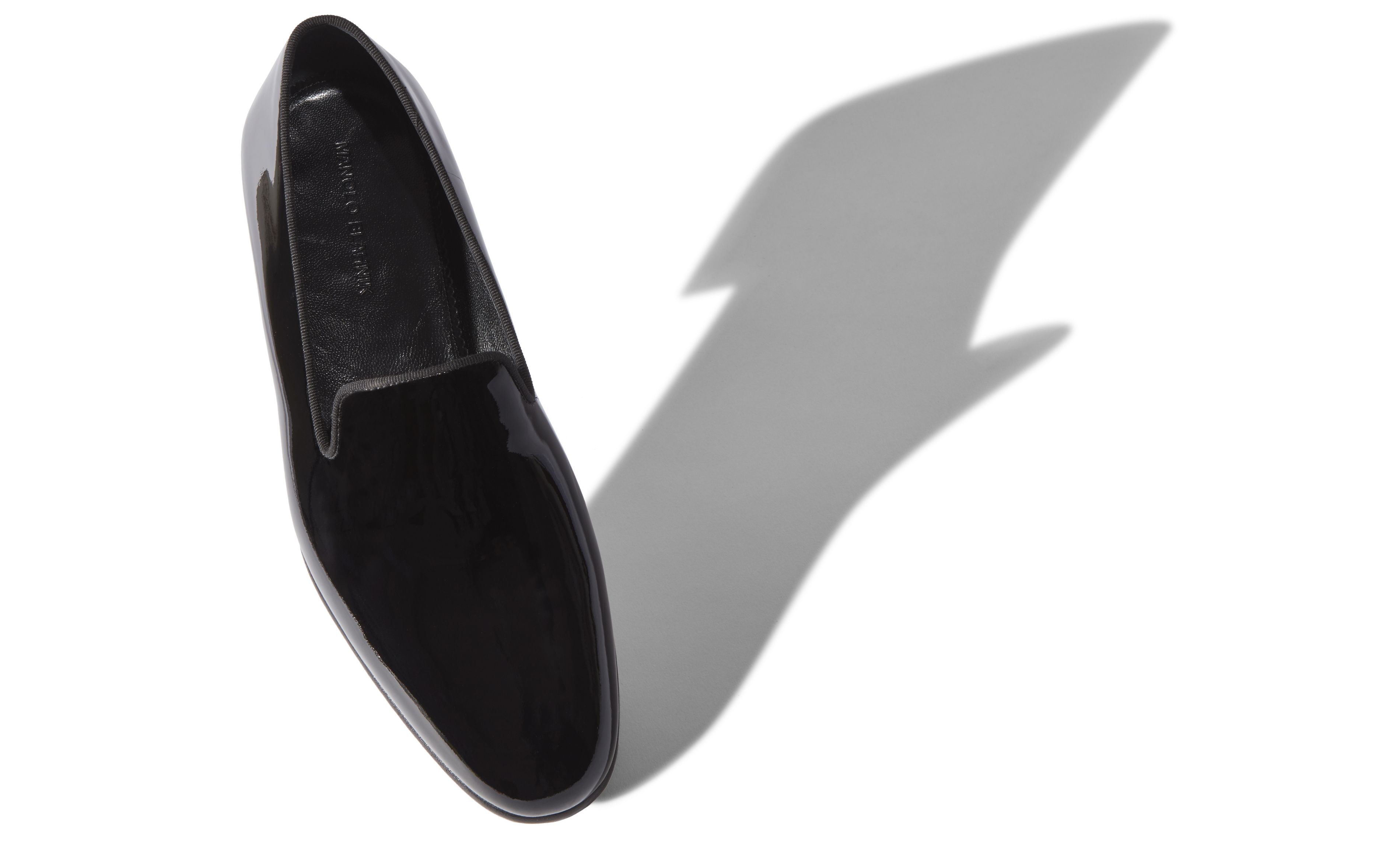 Designer Black Patent Leather Loafers - Image Main