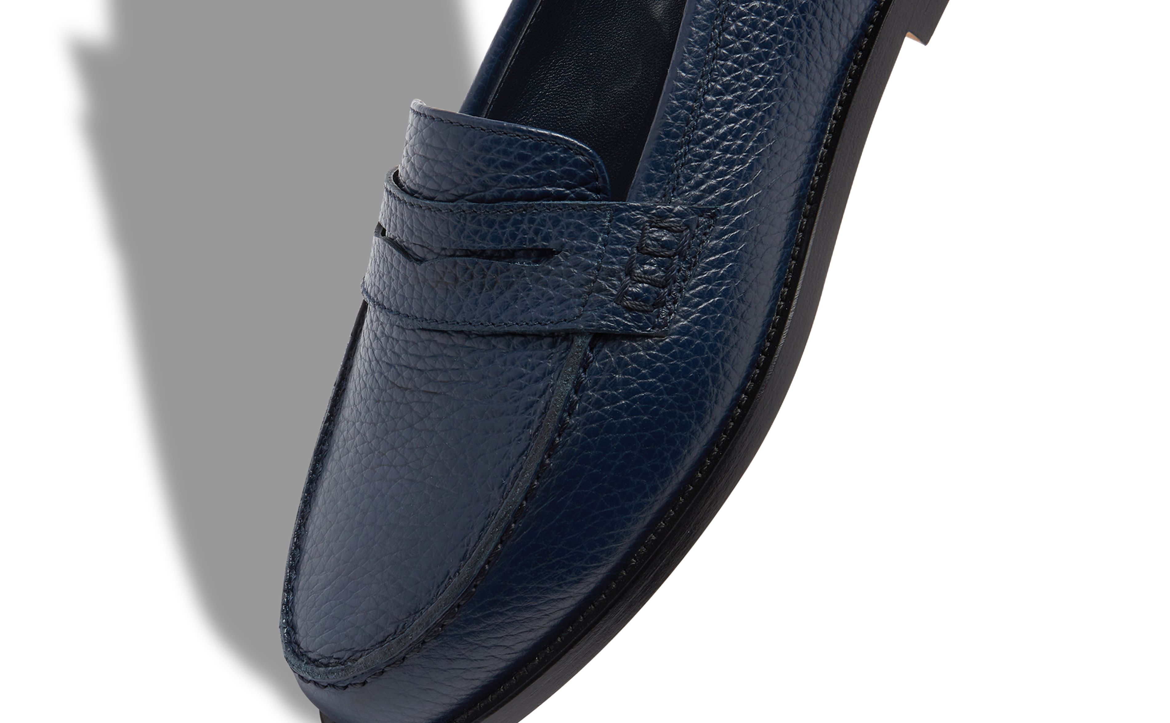 ladies navy blue penny loafers