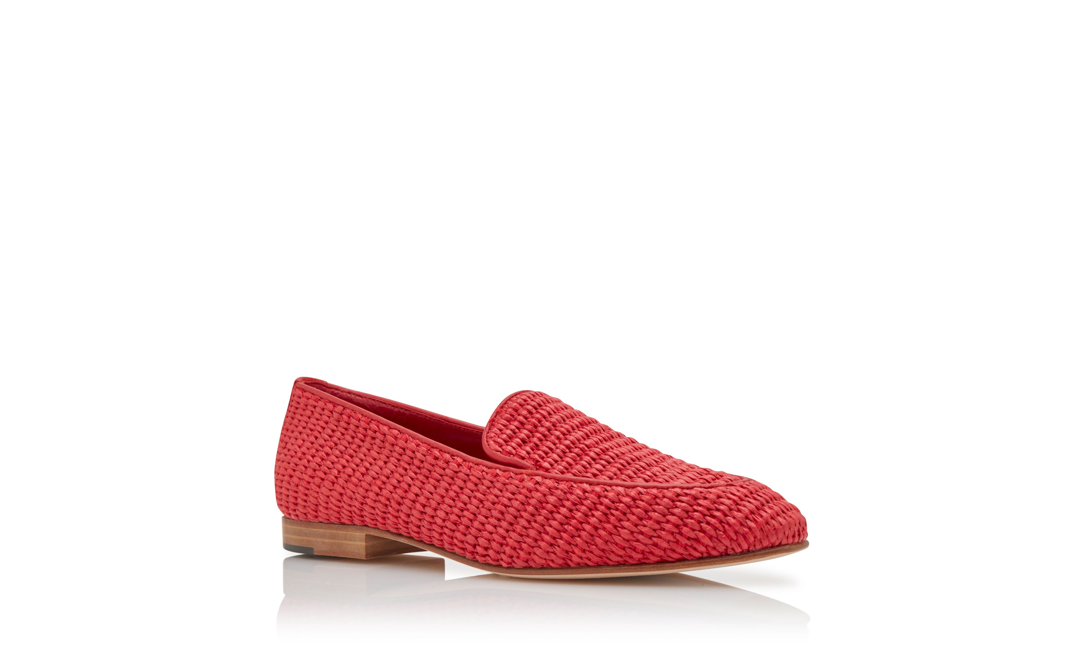Designer Red Raffia Loafers - Image Upsell