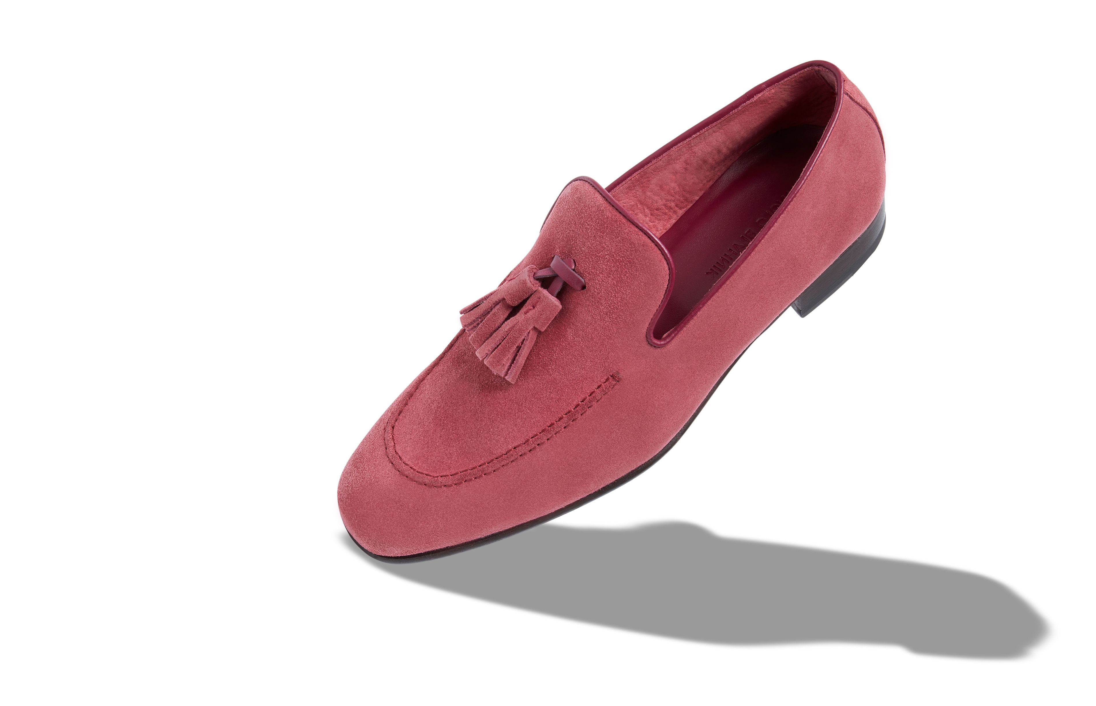 Designer Dark Pink Suede Loafers - Image Main