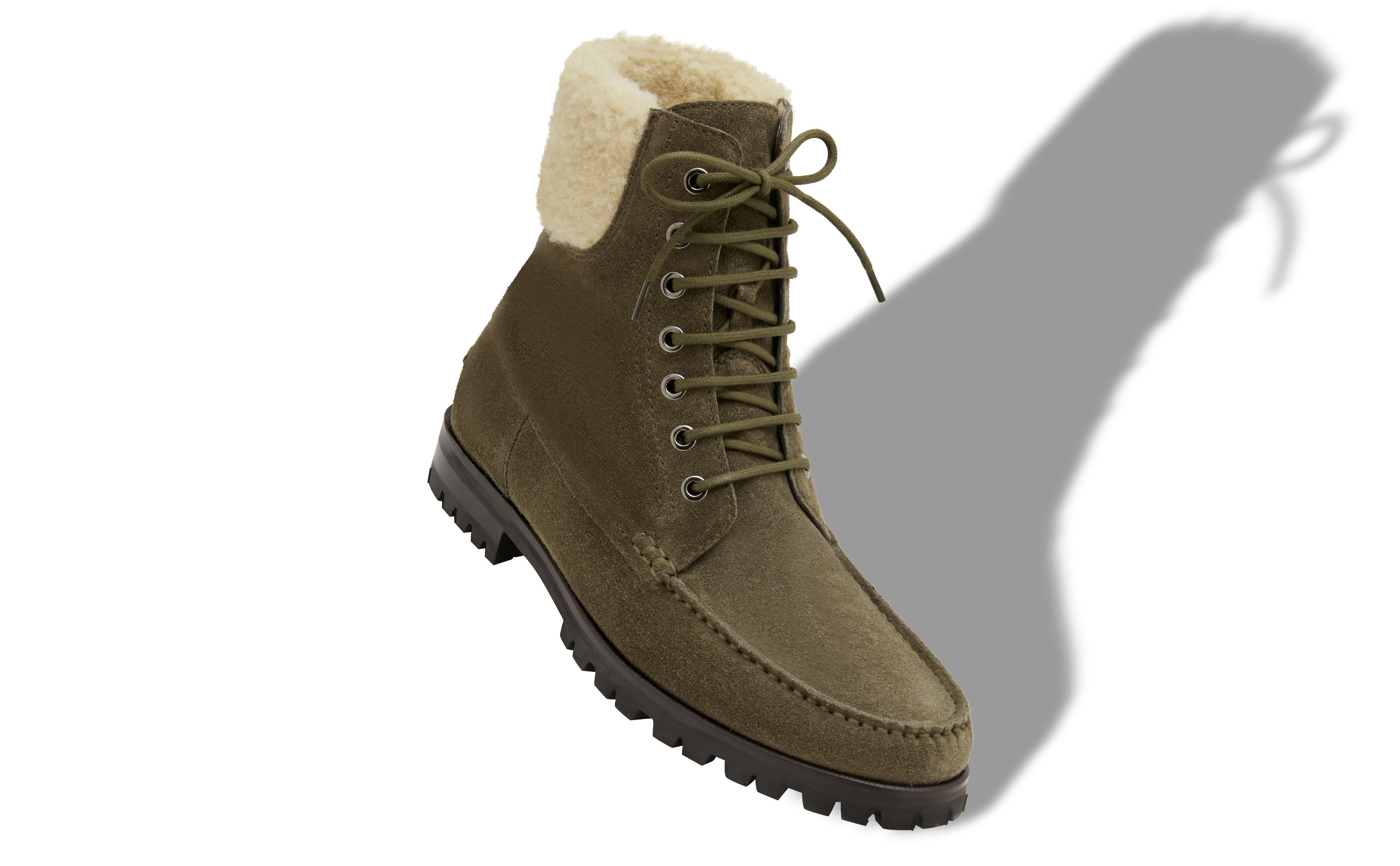 Designer Dark Green Suede Ankle Boots  - Image small_image