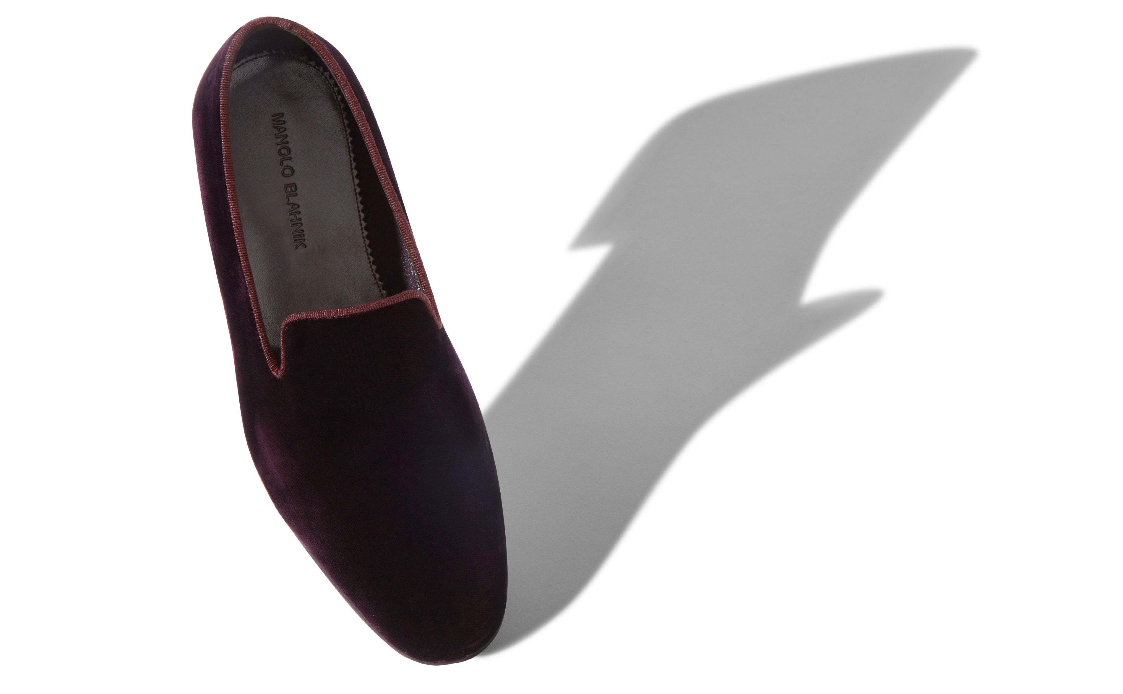 Designer Dark Purple Velvet Loafers - Image Main