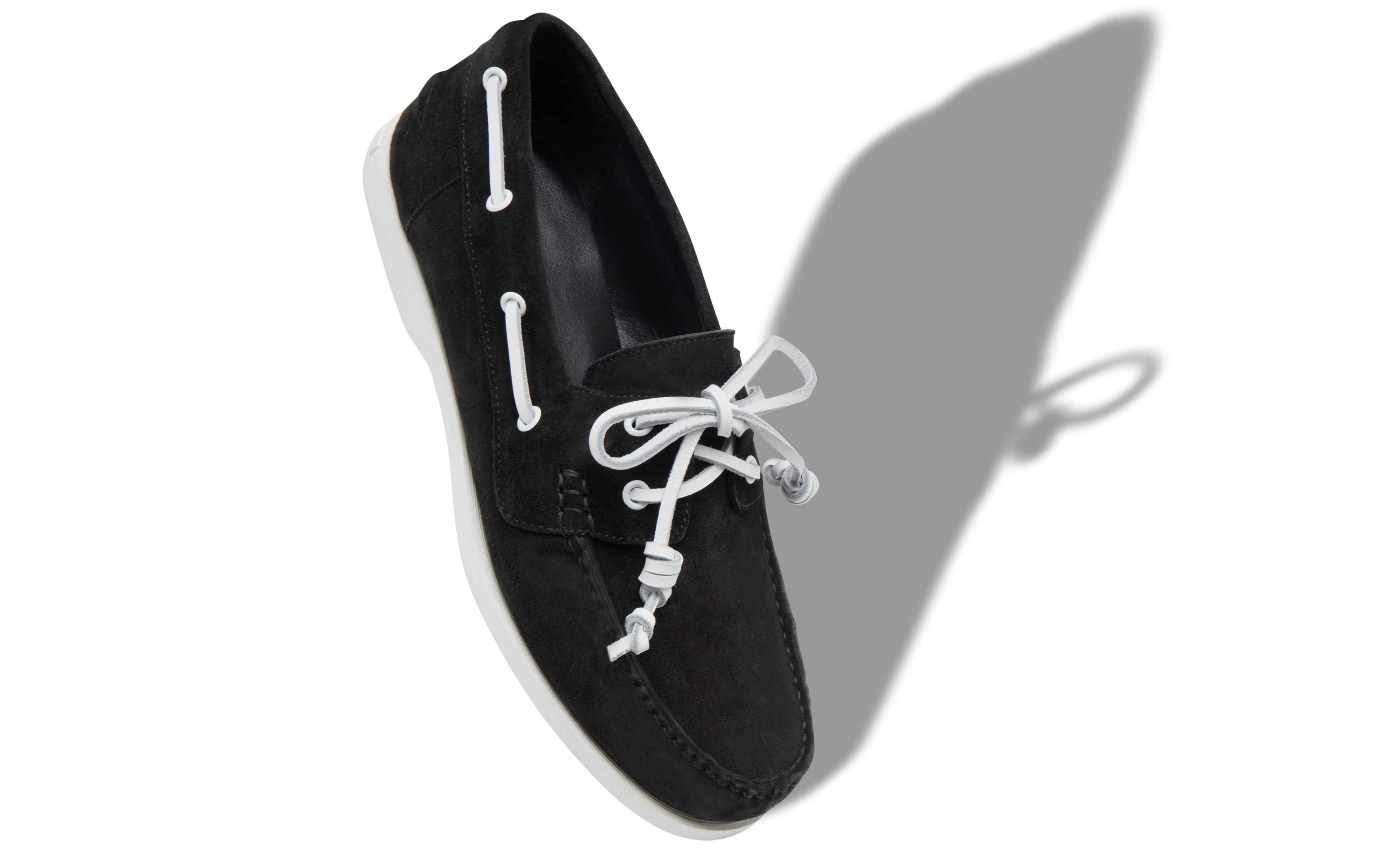 Designer Black Suede Boat Shoes - Image Main