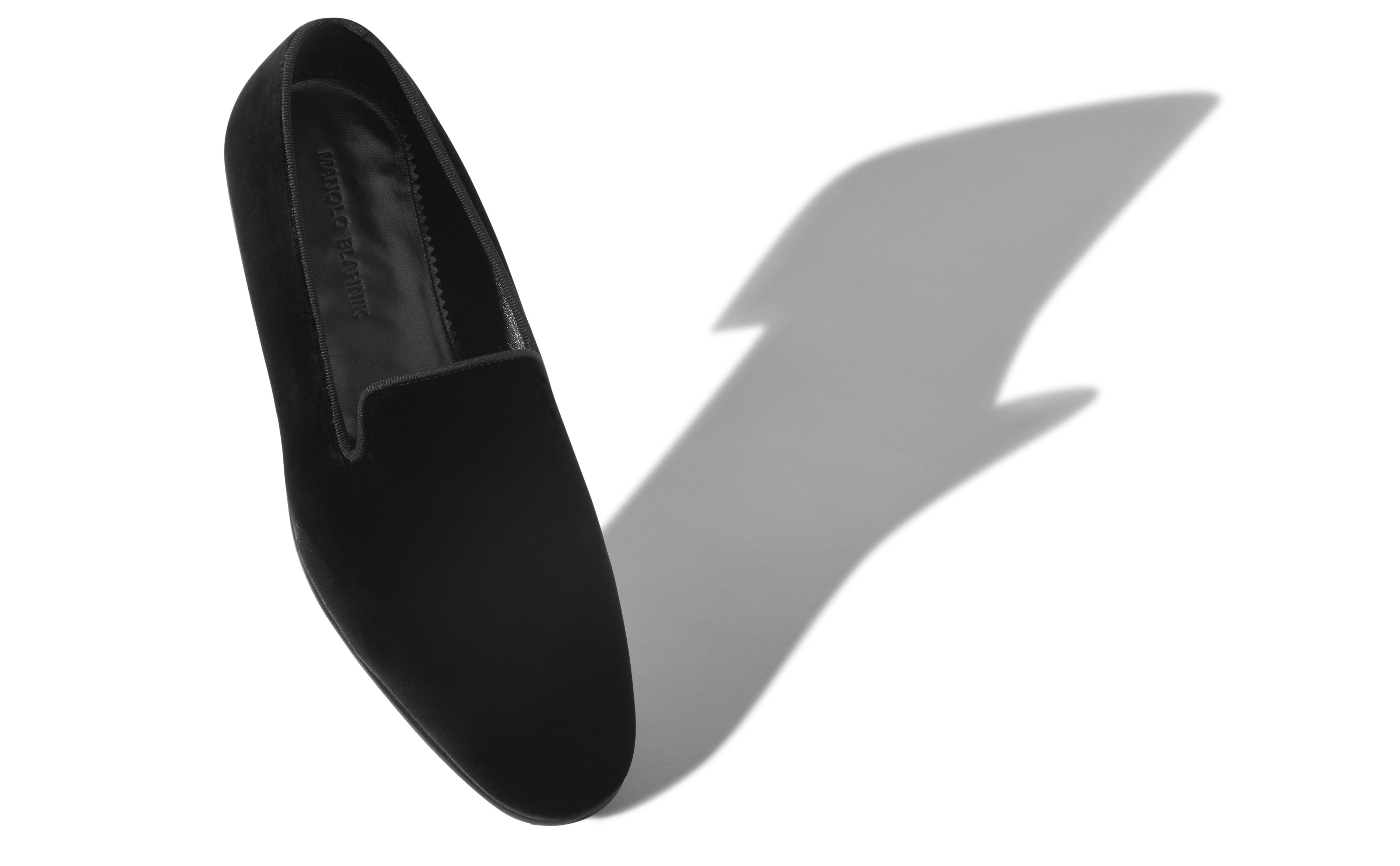 Designer Black Velvet Loafers - Image Main