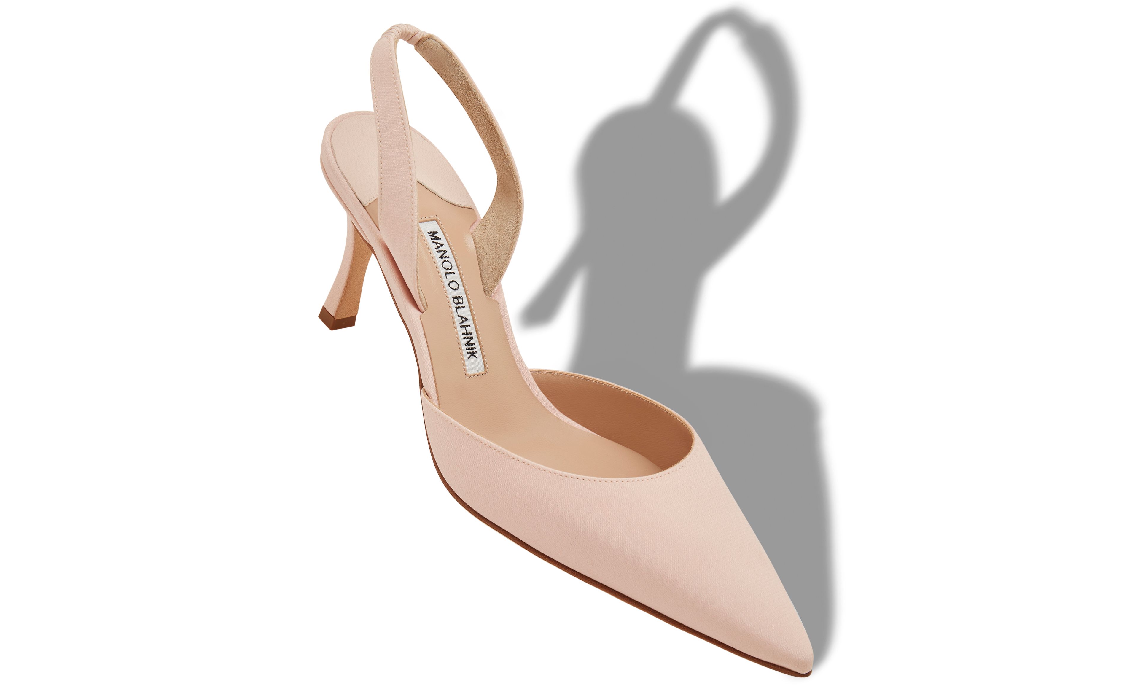 Designer Light Pink Crepe De Chine Slingback Pumps - Image small_image