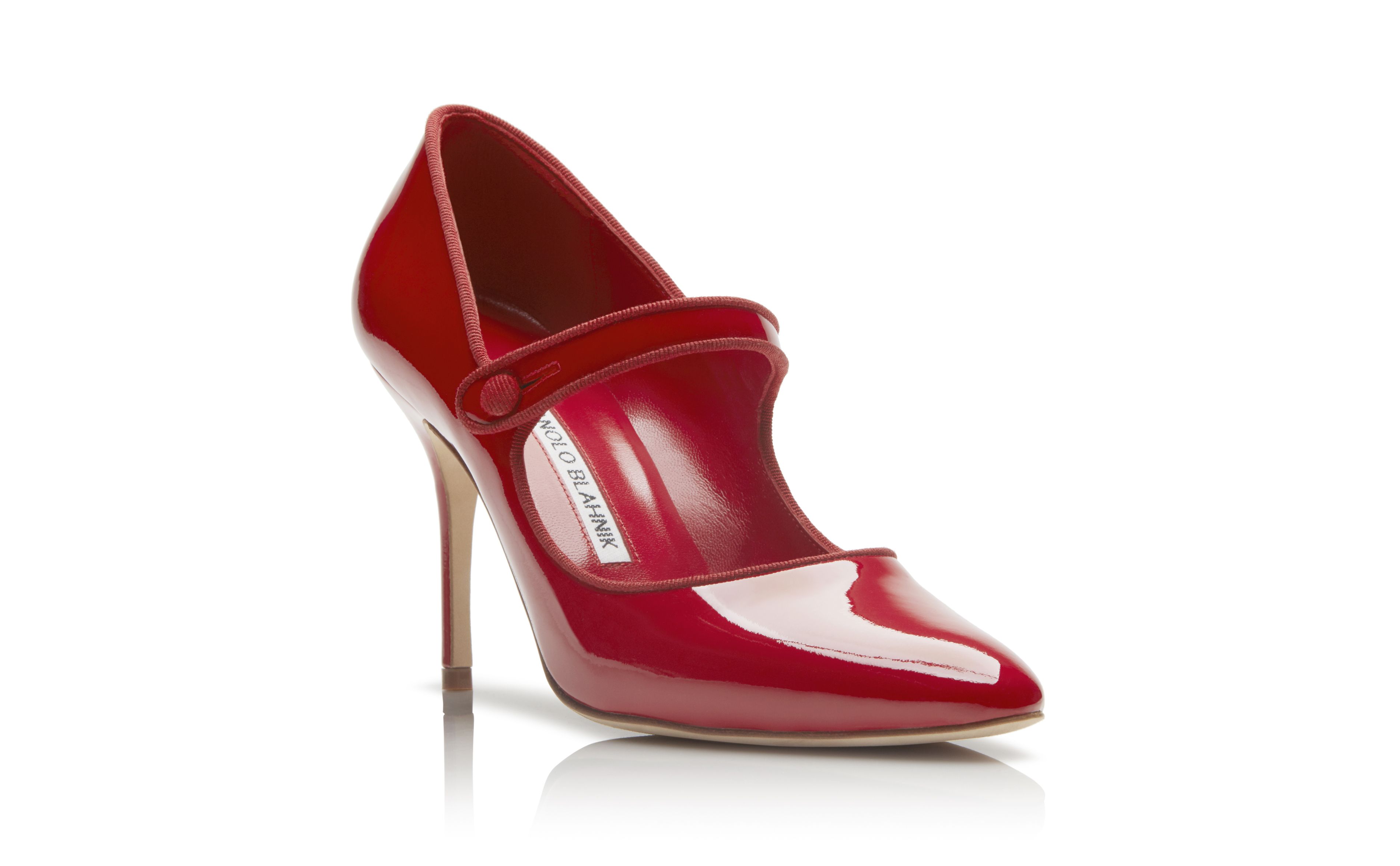 round toe patent pumps
