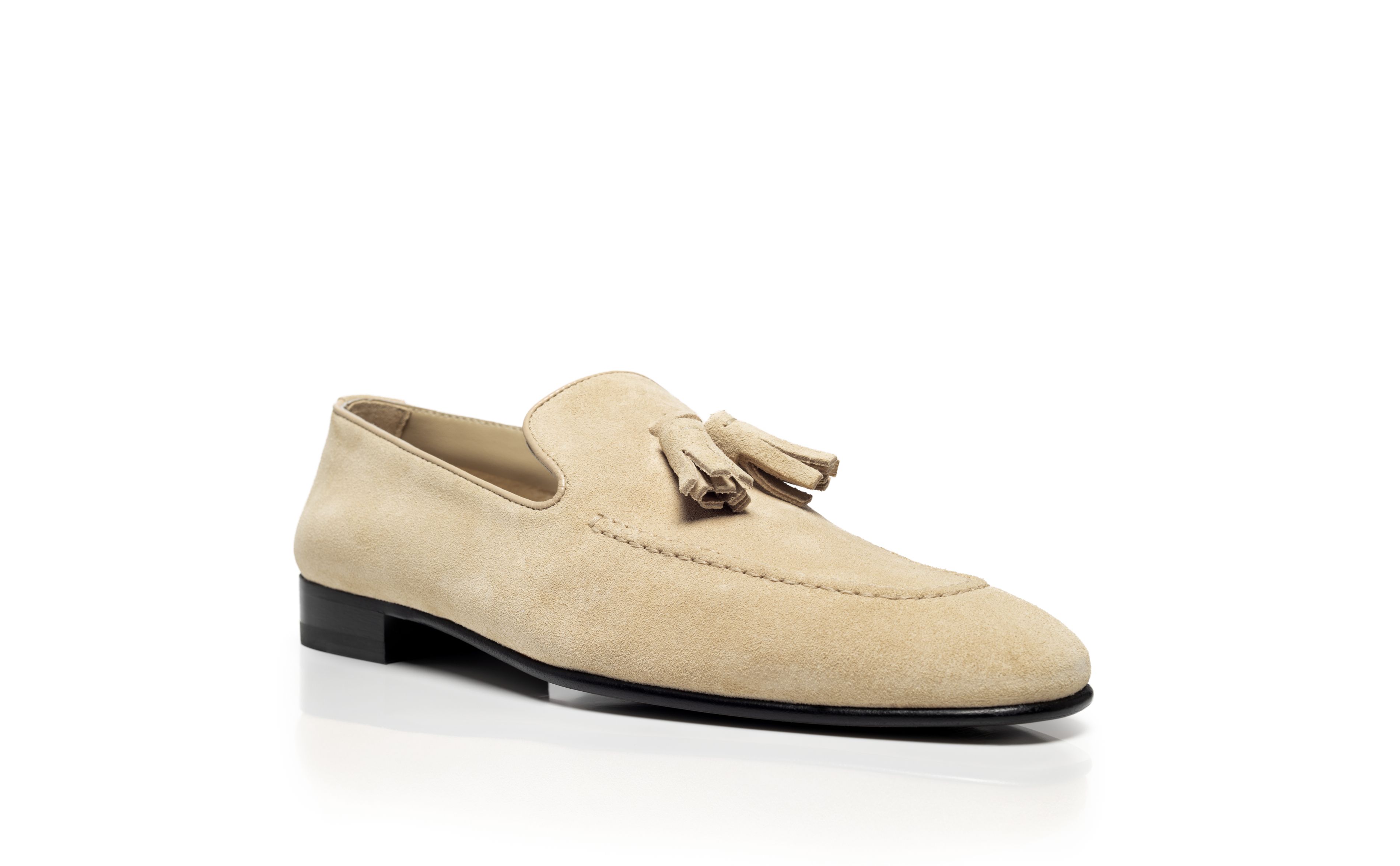 Designer Light Brown Suede Tassel Loafers - Image Upsell