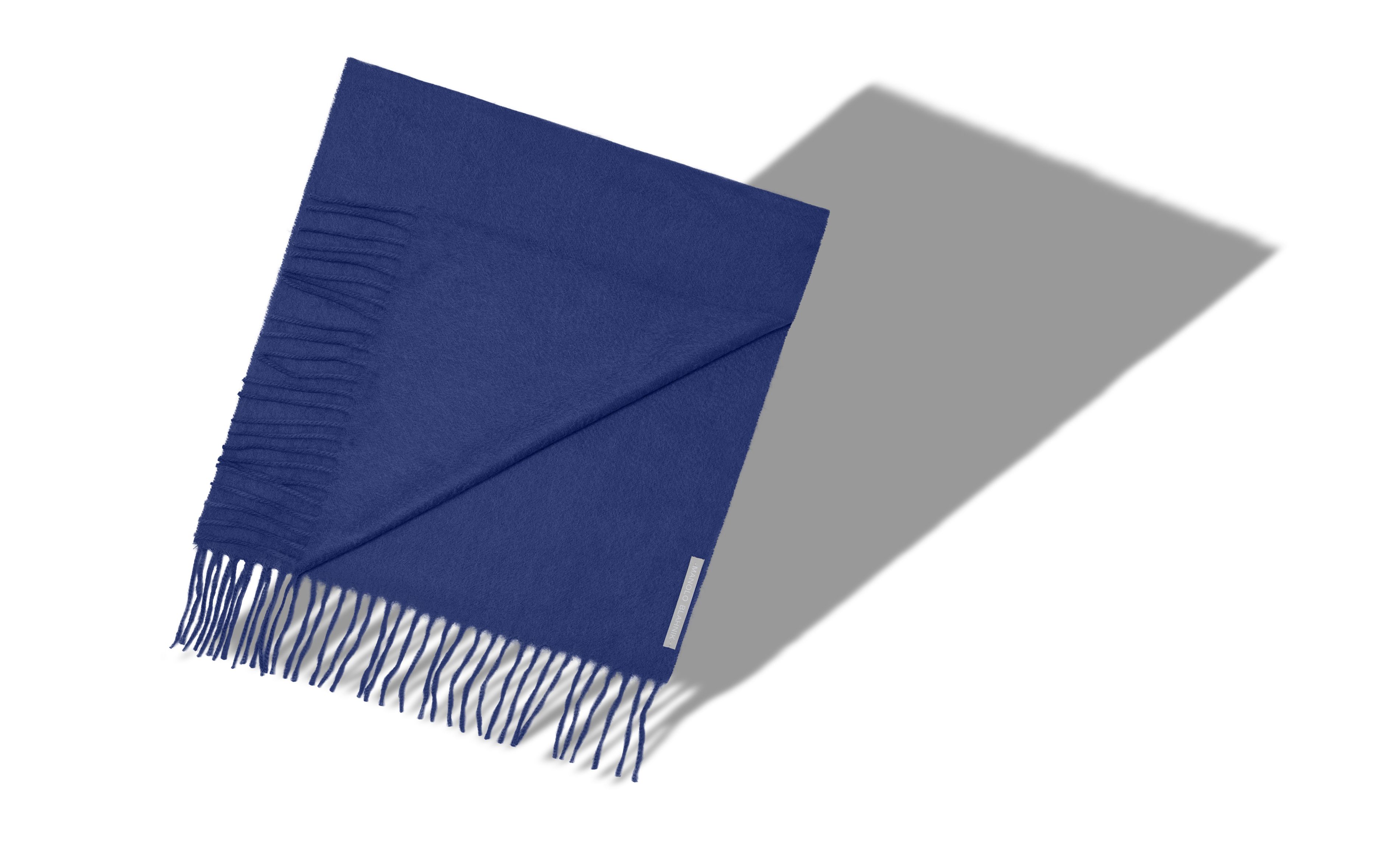 Designer Blue Cashmere Scarf - Image Main