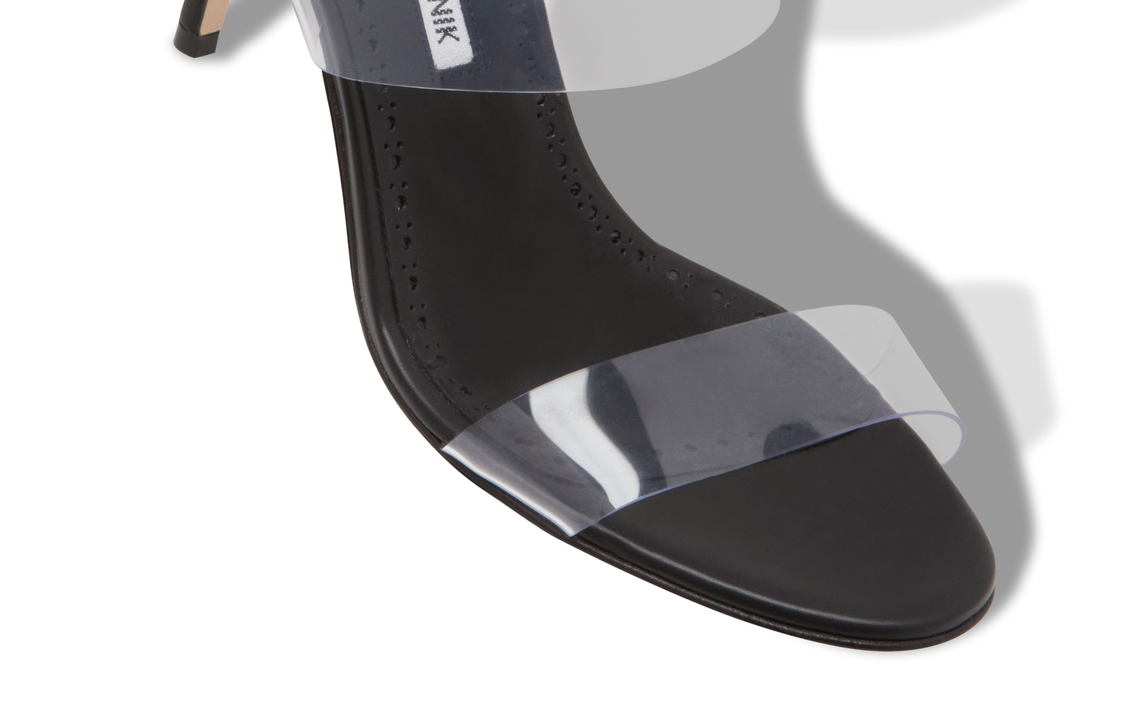SCOLTO | Black PVC Slip-On Sandals | Manolo Blahnik