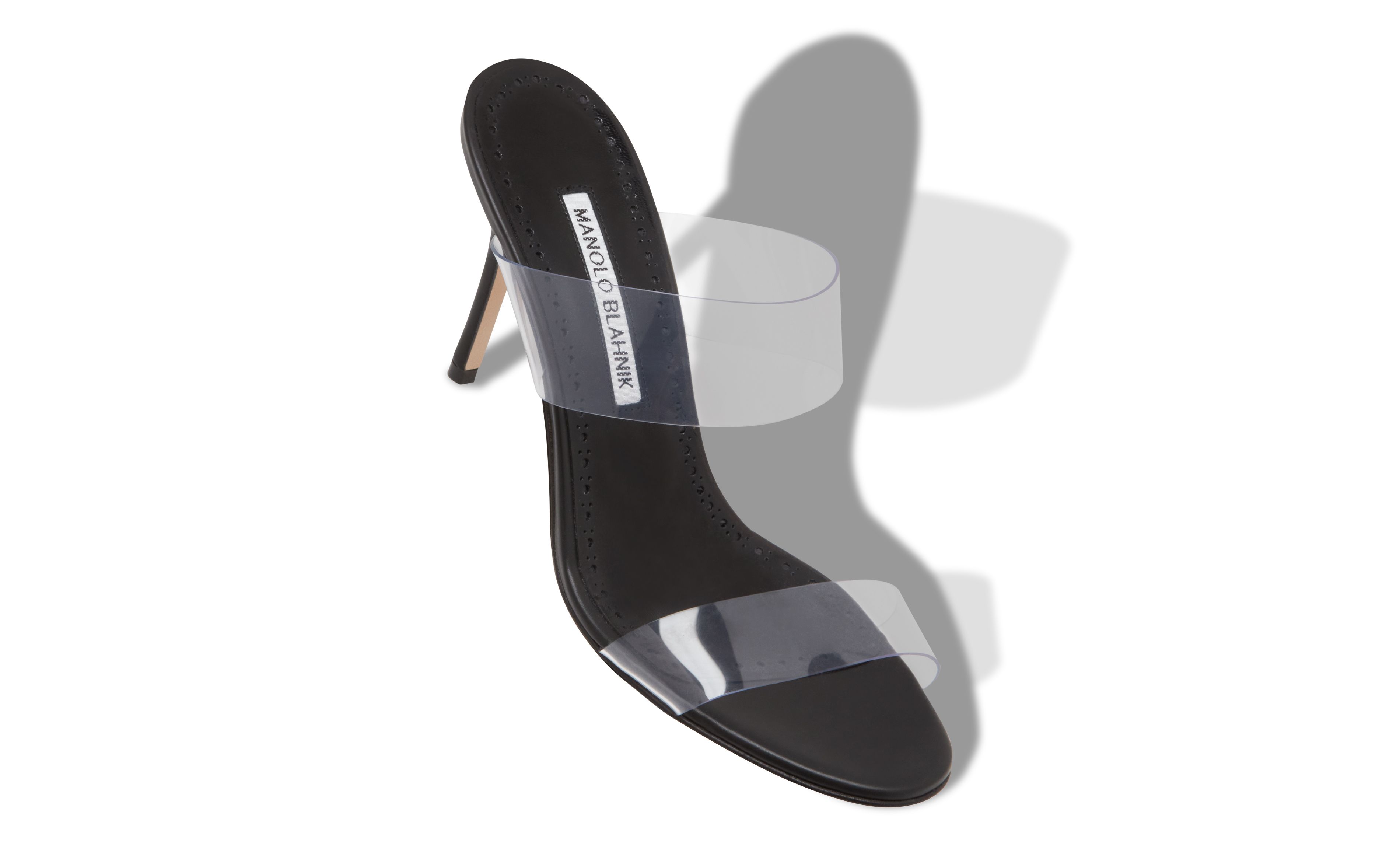 Designer Black ECO PVC Open Toe Mules - Image Main
