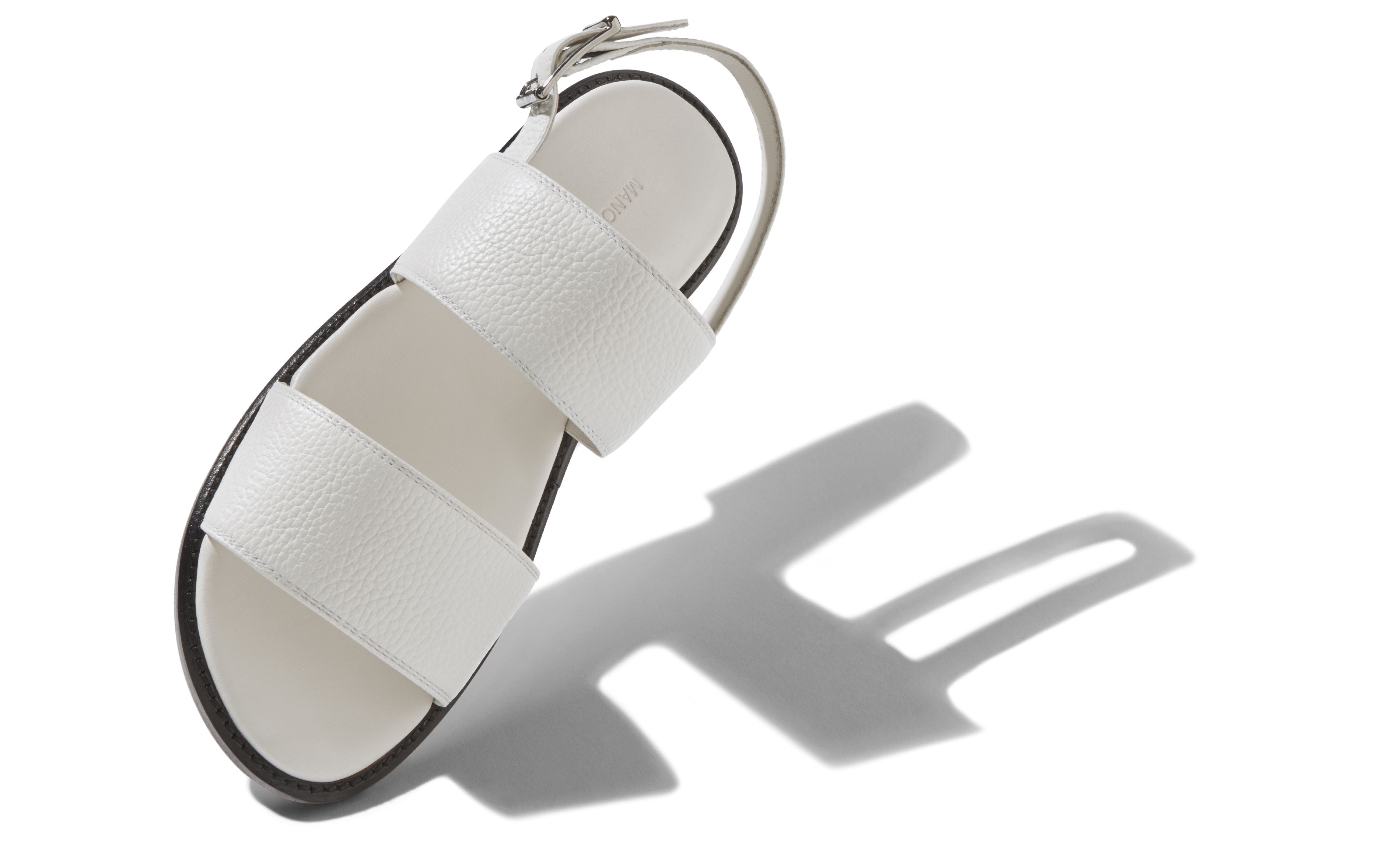 Designer White Calf Leather Sandals - Image small_image
