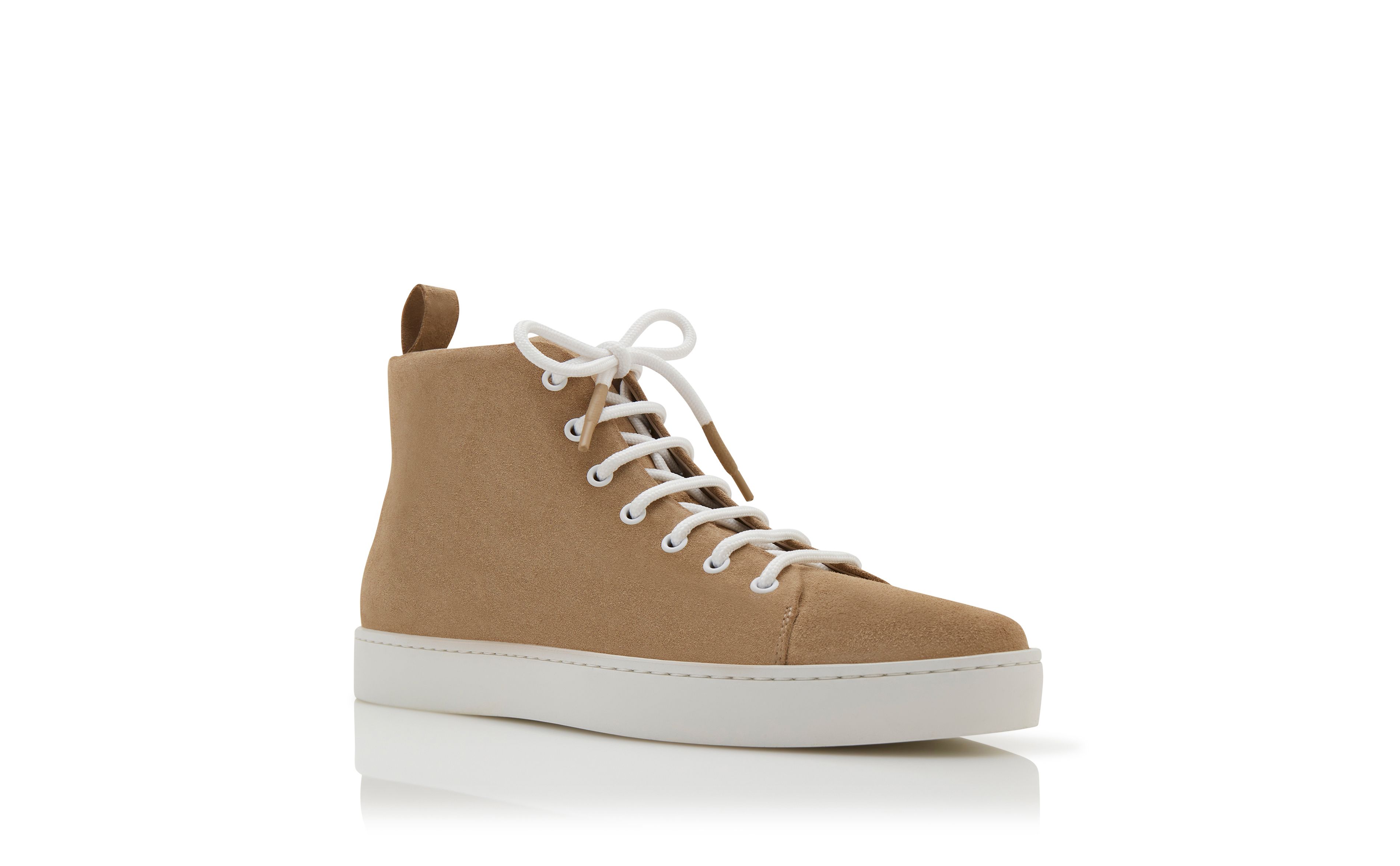 Designer Light Brown Suede Lace Up Sneakers - Image Upsell