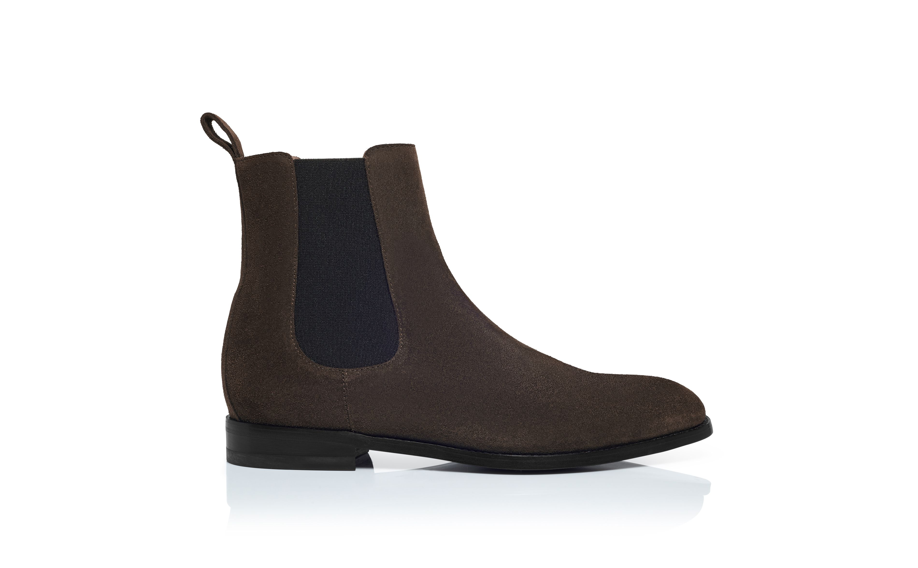 Designer Brown Suede Ankle Boots - Image Side View
