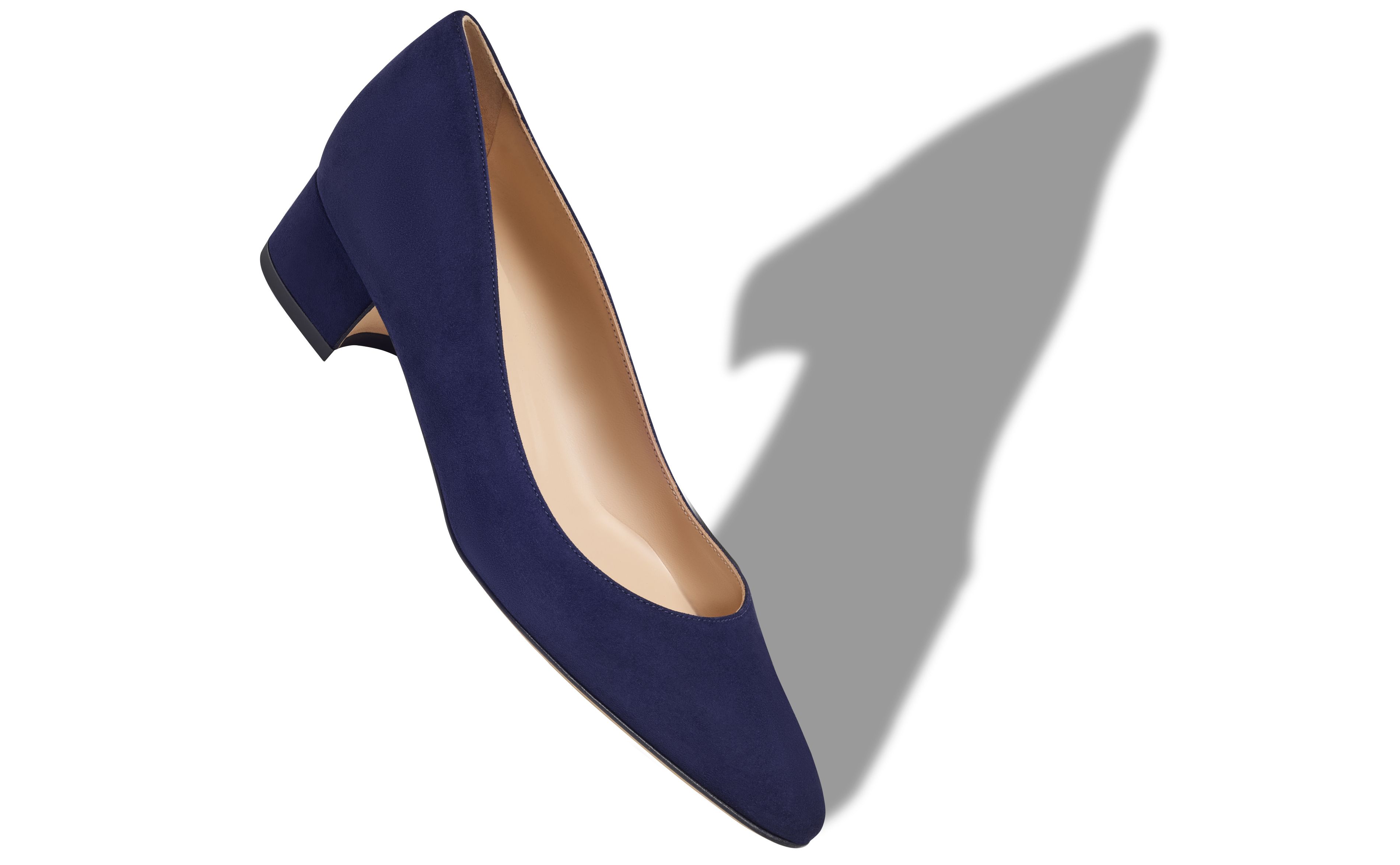 Designer Navy Blue Suede Pump - Image Main View
