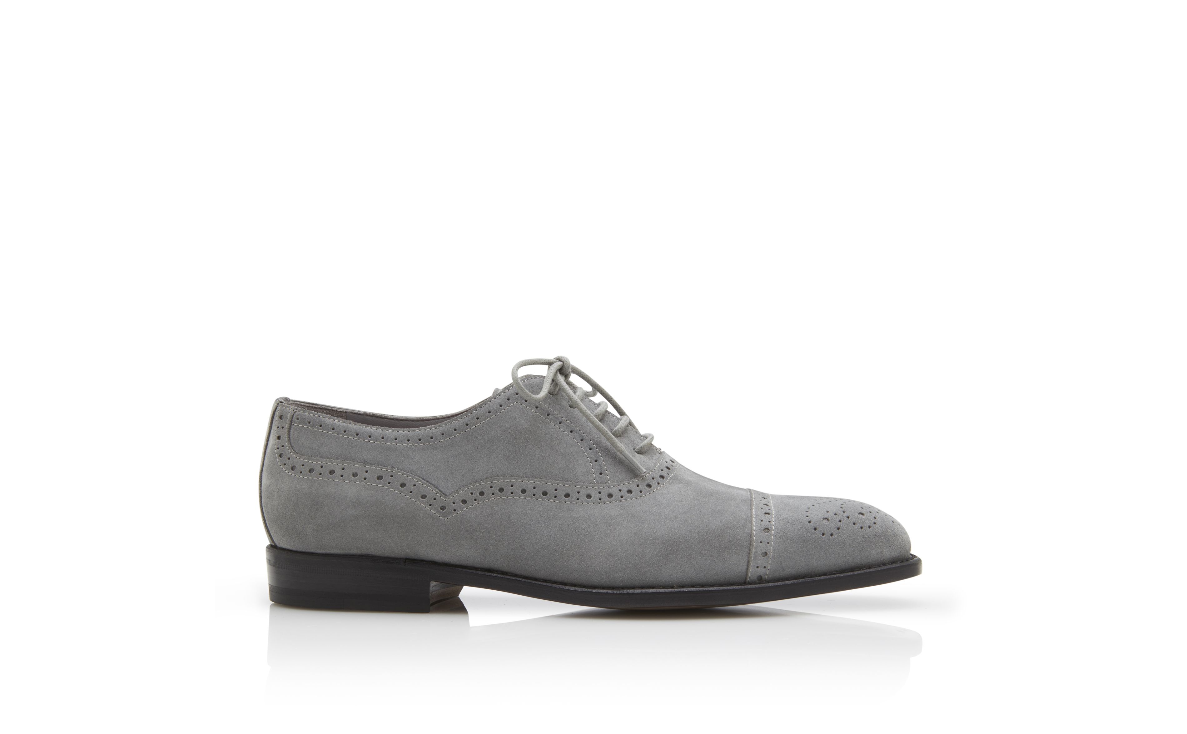 Grey suede oxfords