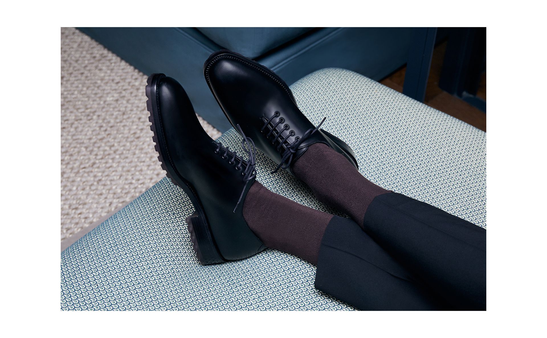 Designer Black Calf Leather Lace Up Shoes - Image 