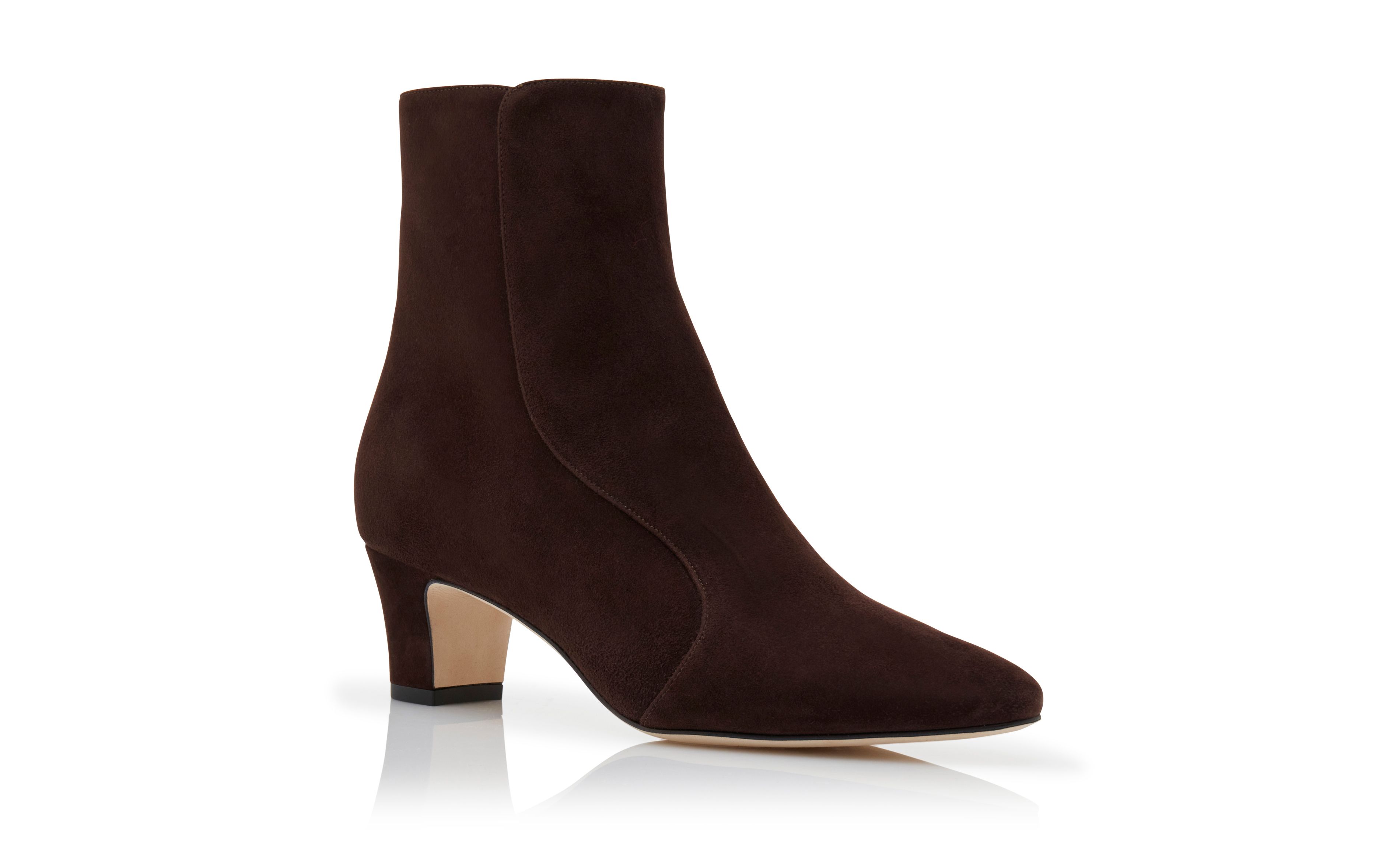 Designer Brown Suede Round Toe Ankle Boots - Image Upsell