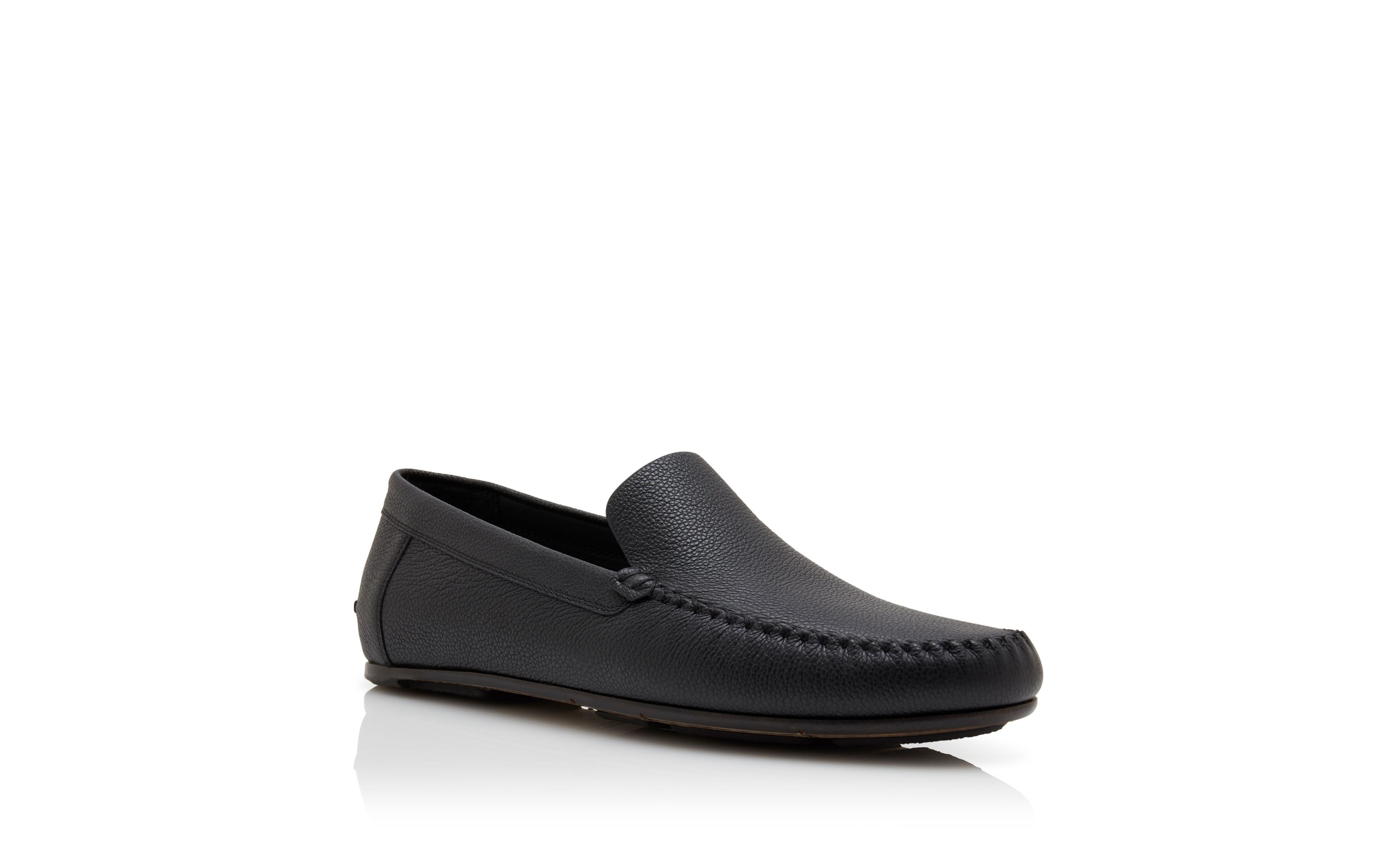 Designer Black Calf Leather Slippers - Image Upsell