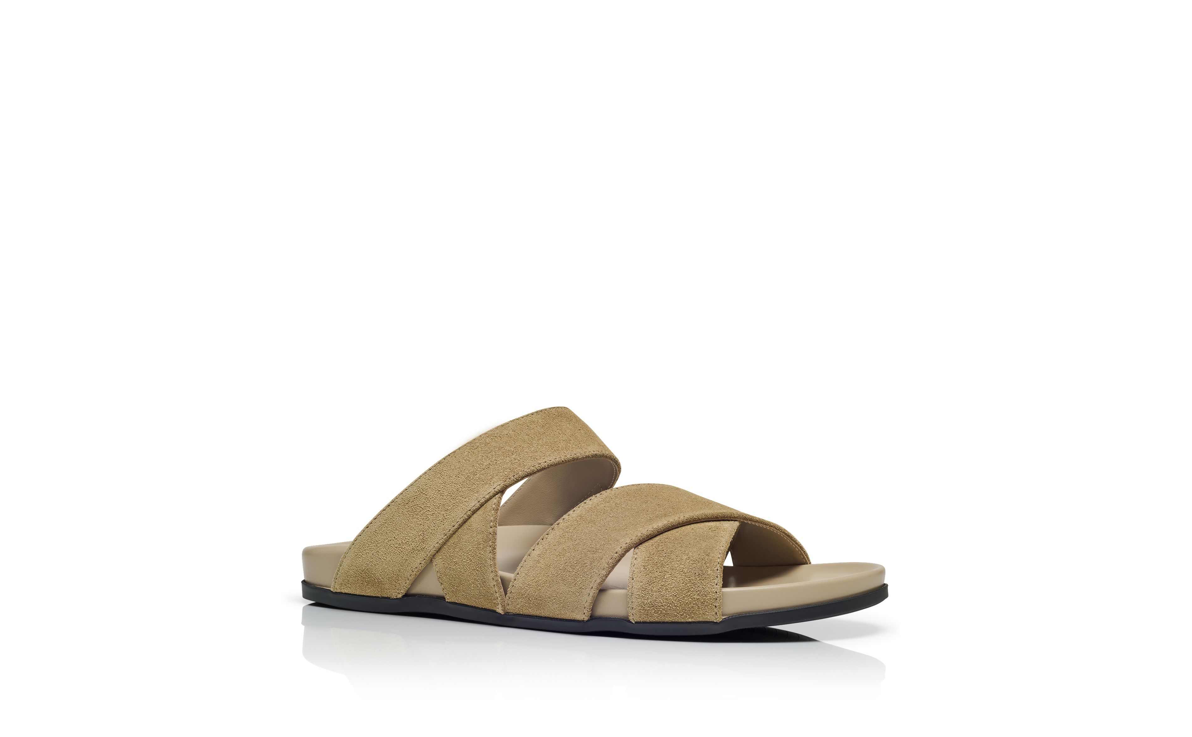 Designer Khaki Suede Sandals - Image Upsell