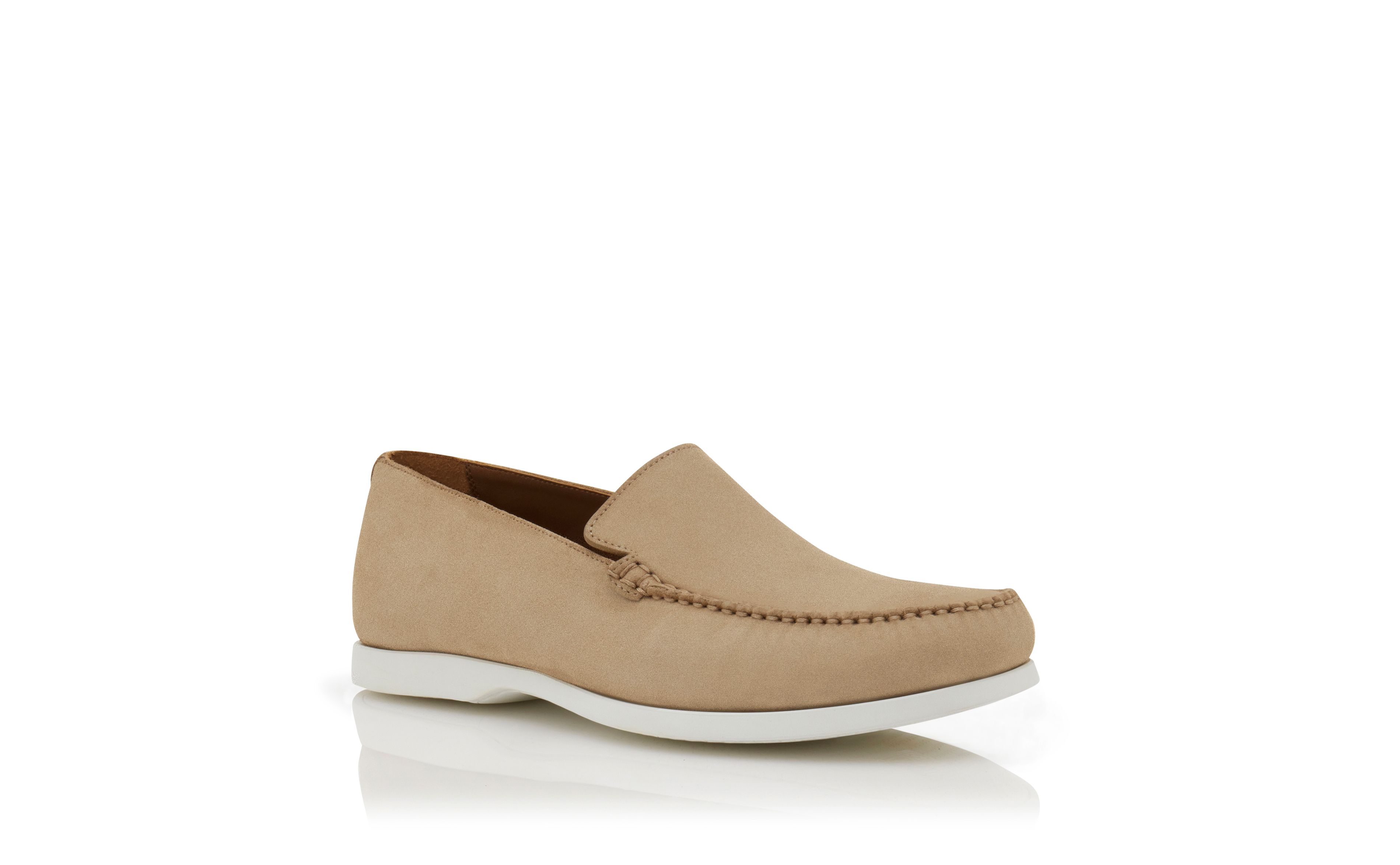 Designer Beige Suede Boat Shoes - Image Upsell