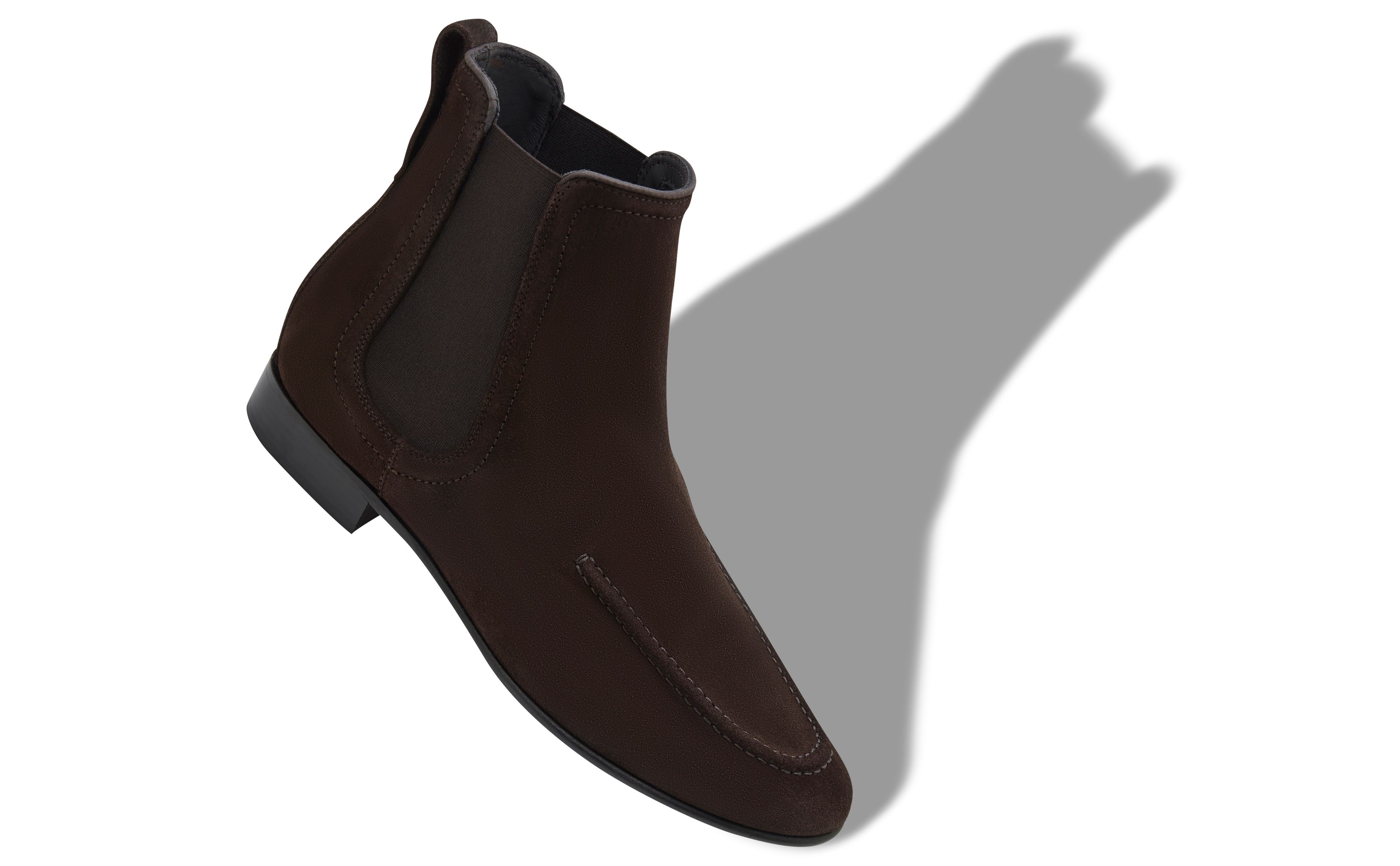 Designer Dark Brown Suede Ankle Boots - Image small_image