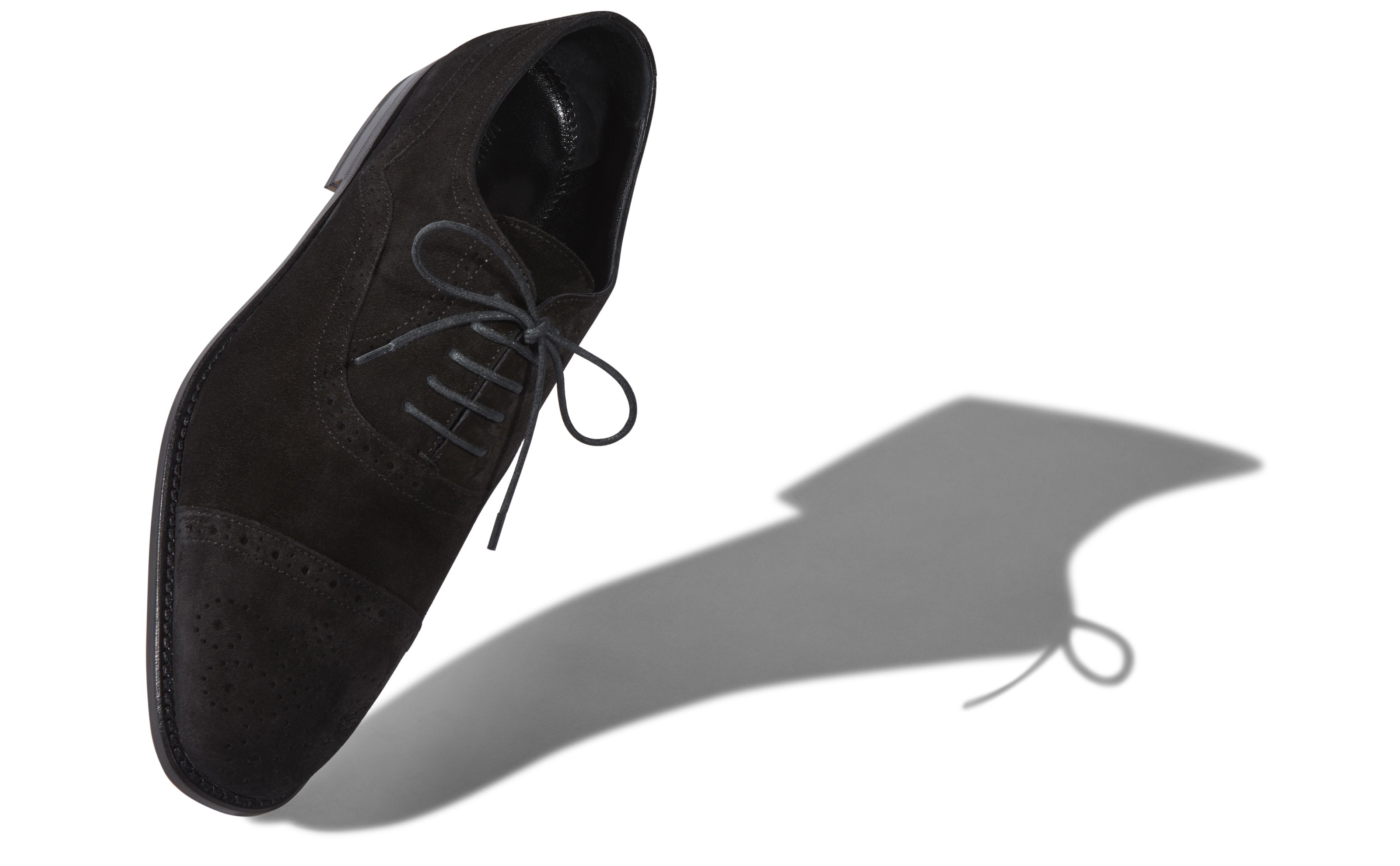 Black suede oxford shoes top
