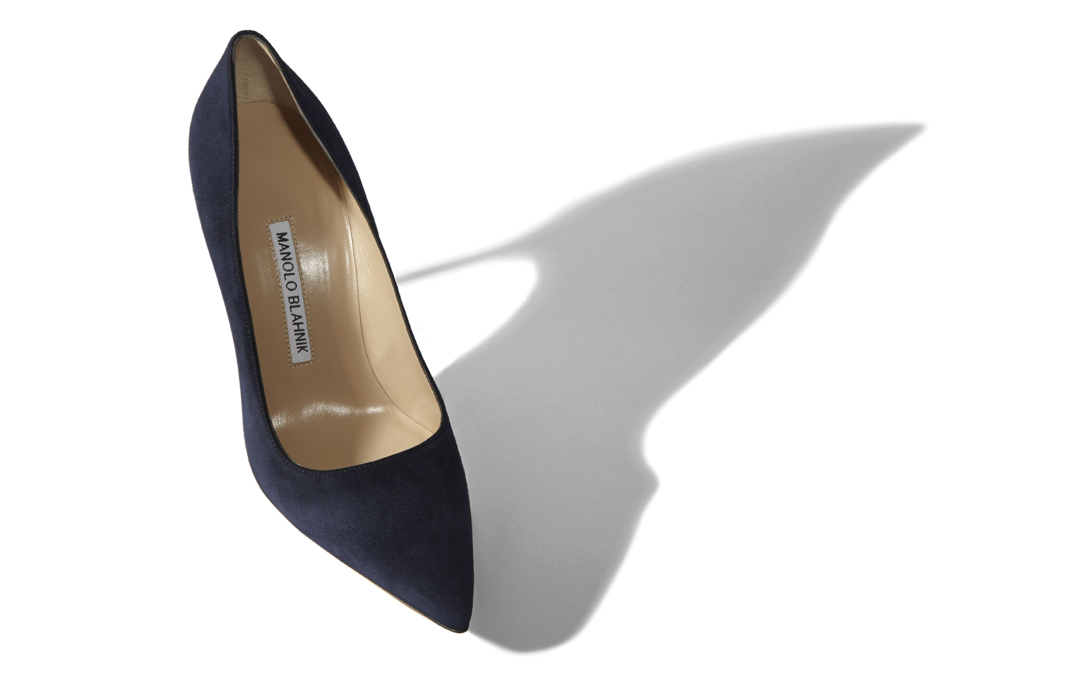 Designer Navy Suede Pointed Toe Pumps - Image Main