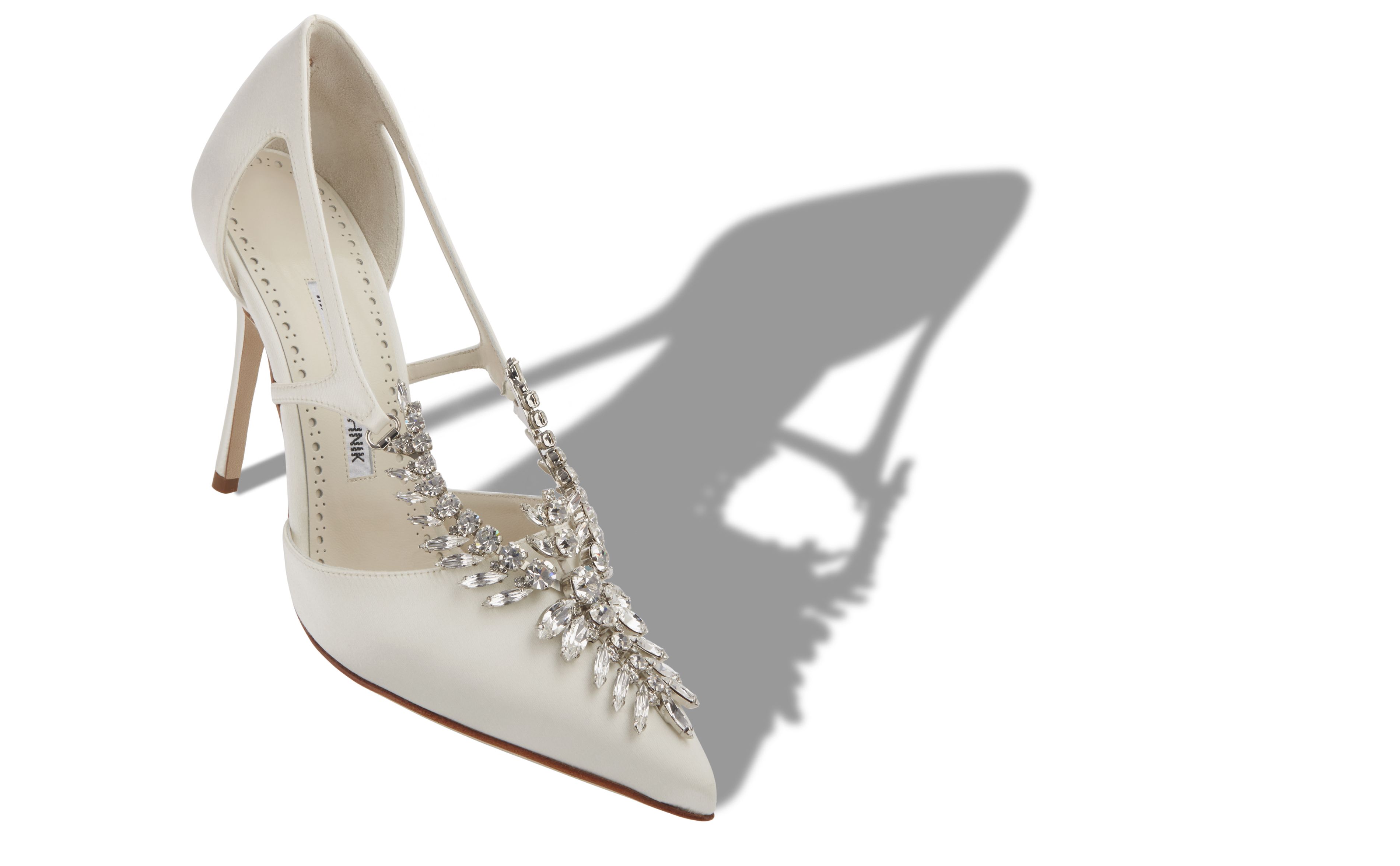 Ivory satin pumps