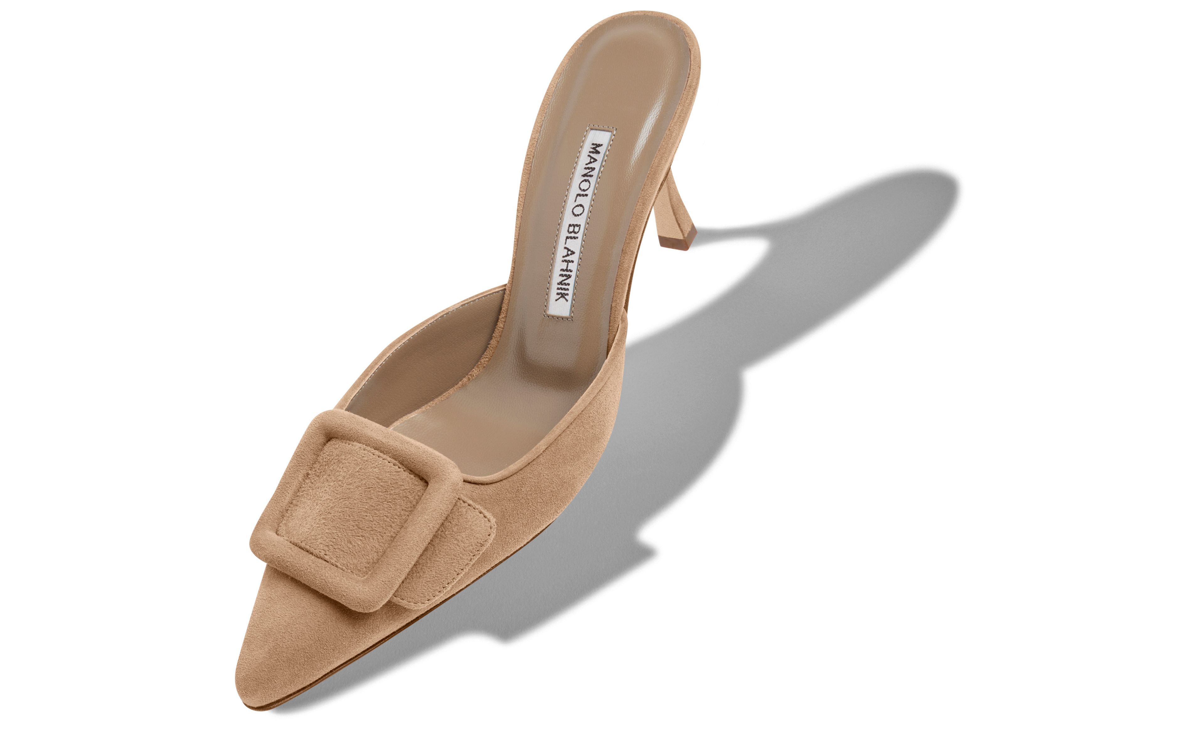 Designer Beige Suede Kitten Heel Mules - Image small_image