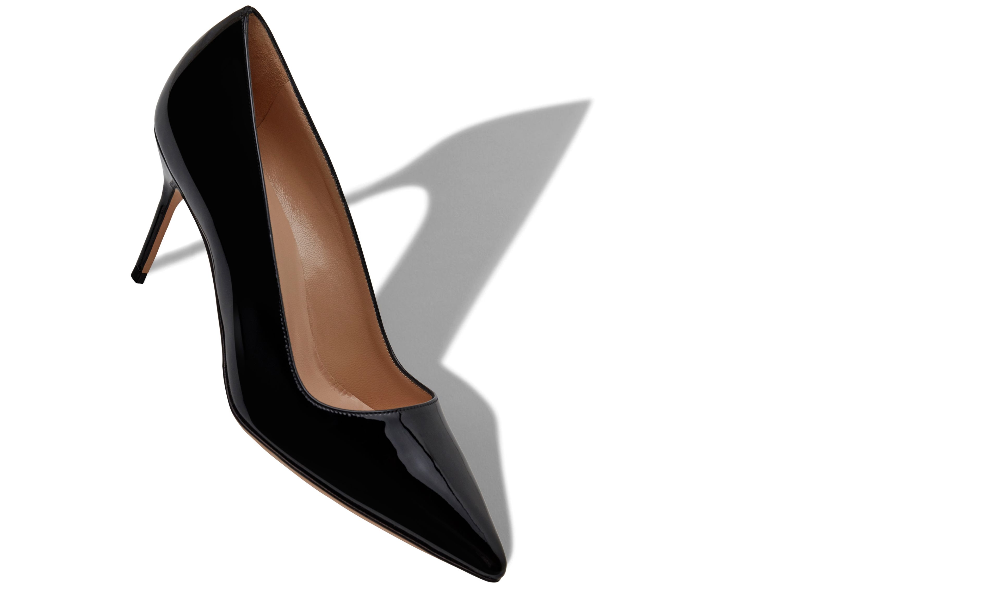 black patent low heel shoes