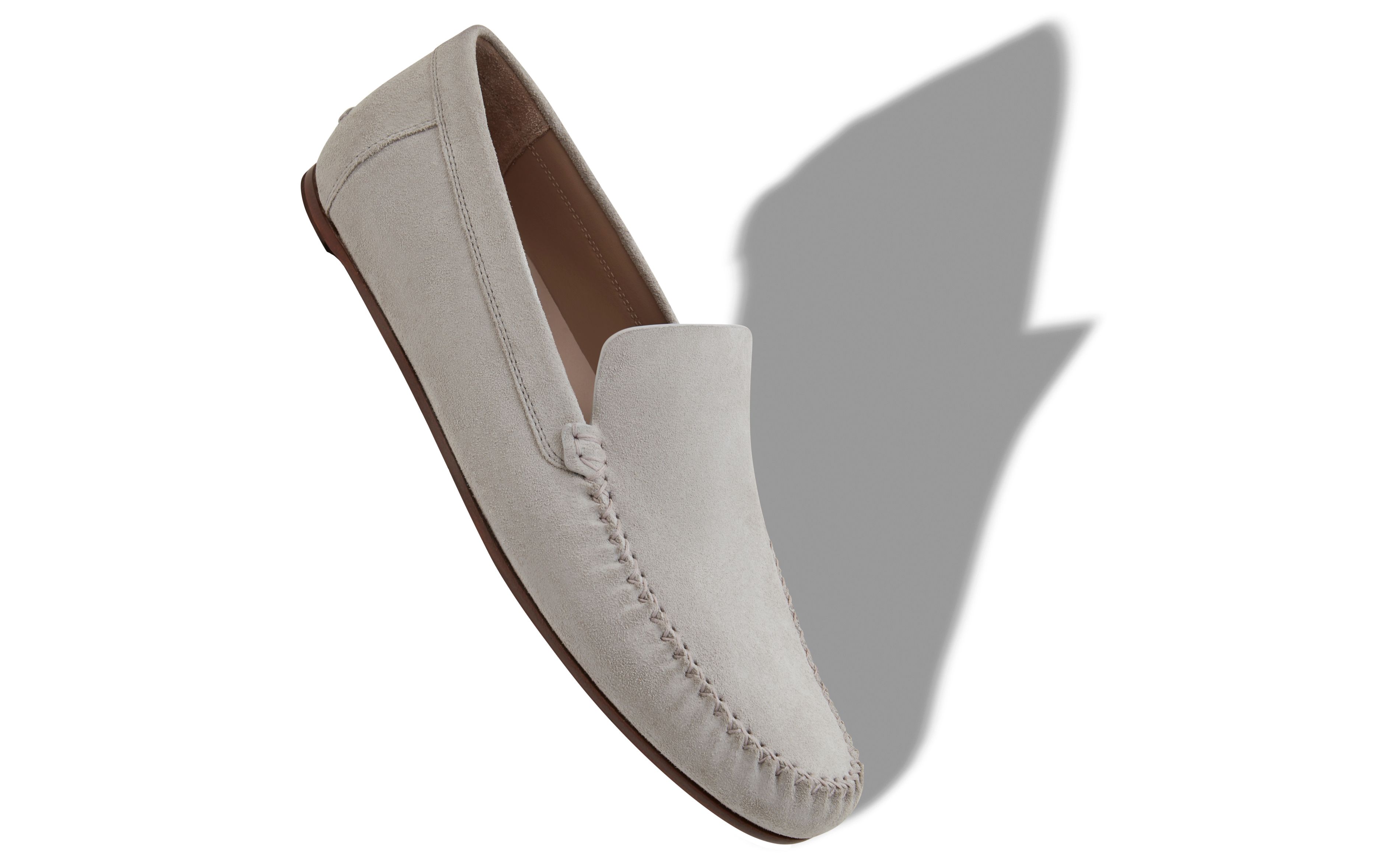 Designer Light Grey Suede Slippers - Image small_image