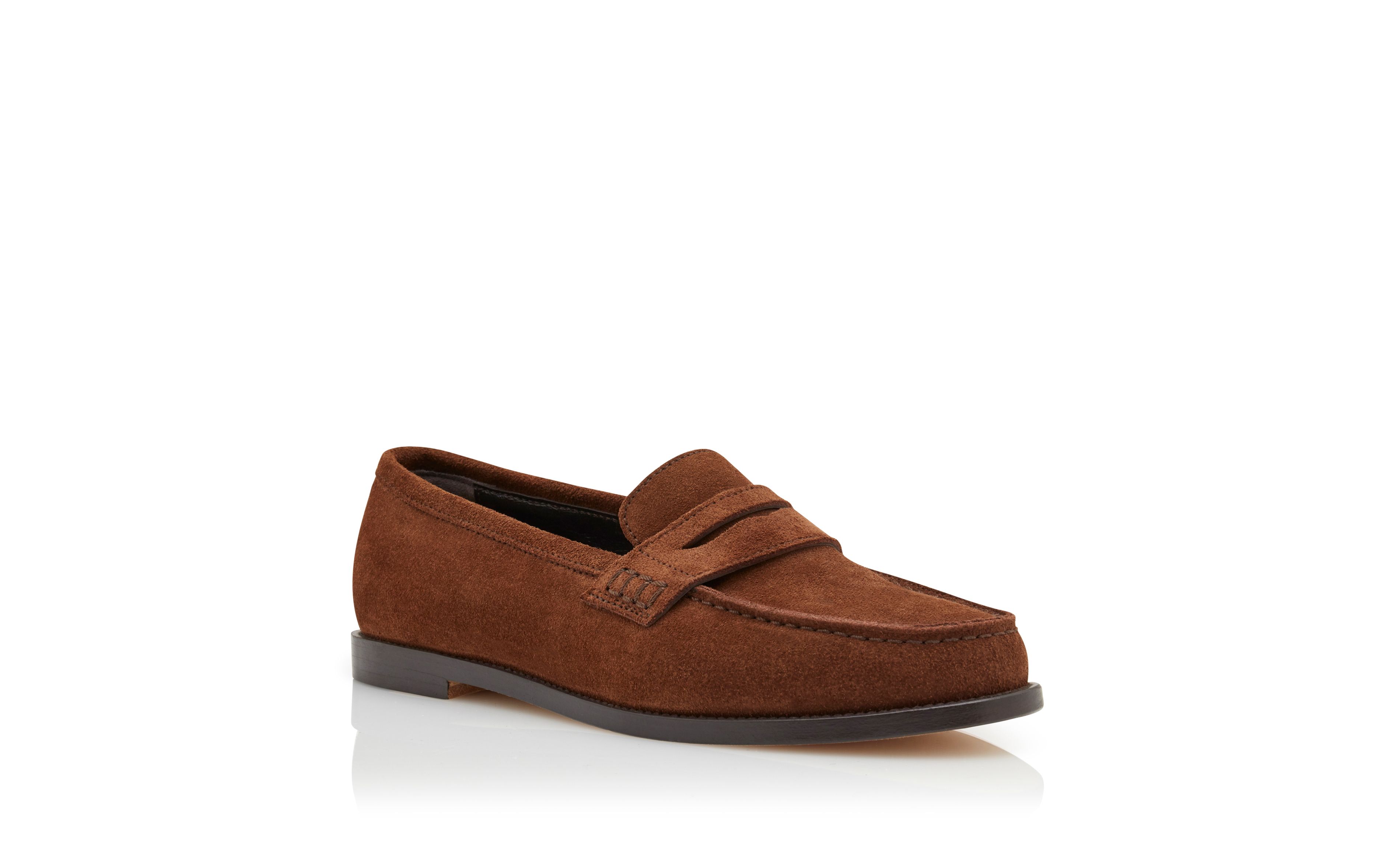 Designer Dark Brown Suede Penny Loafers - Image Upsell