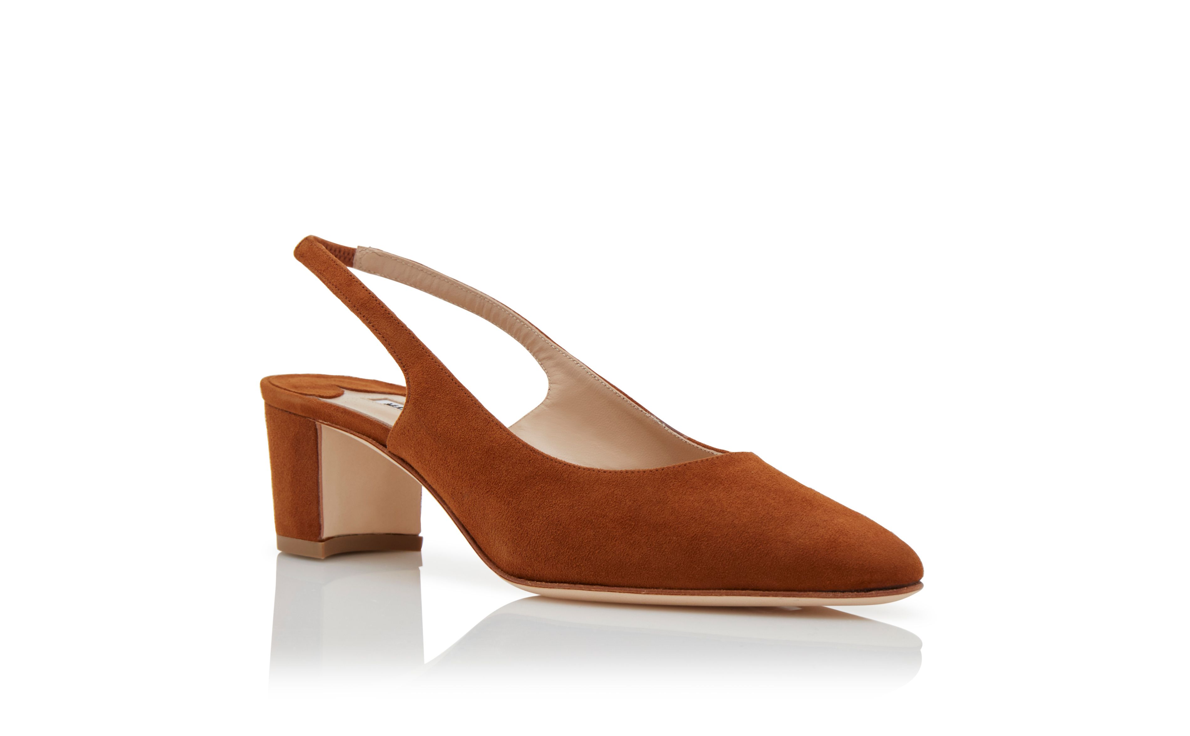 Designer Brown Suede Slingback Pumps - Image Upsell