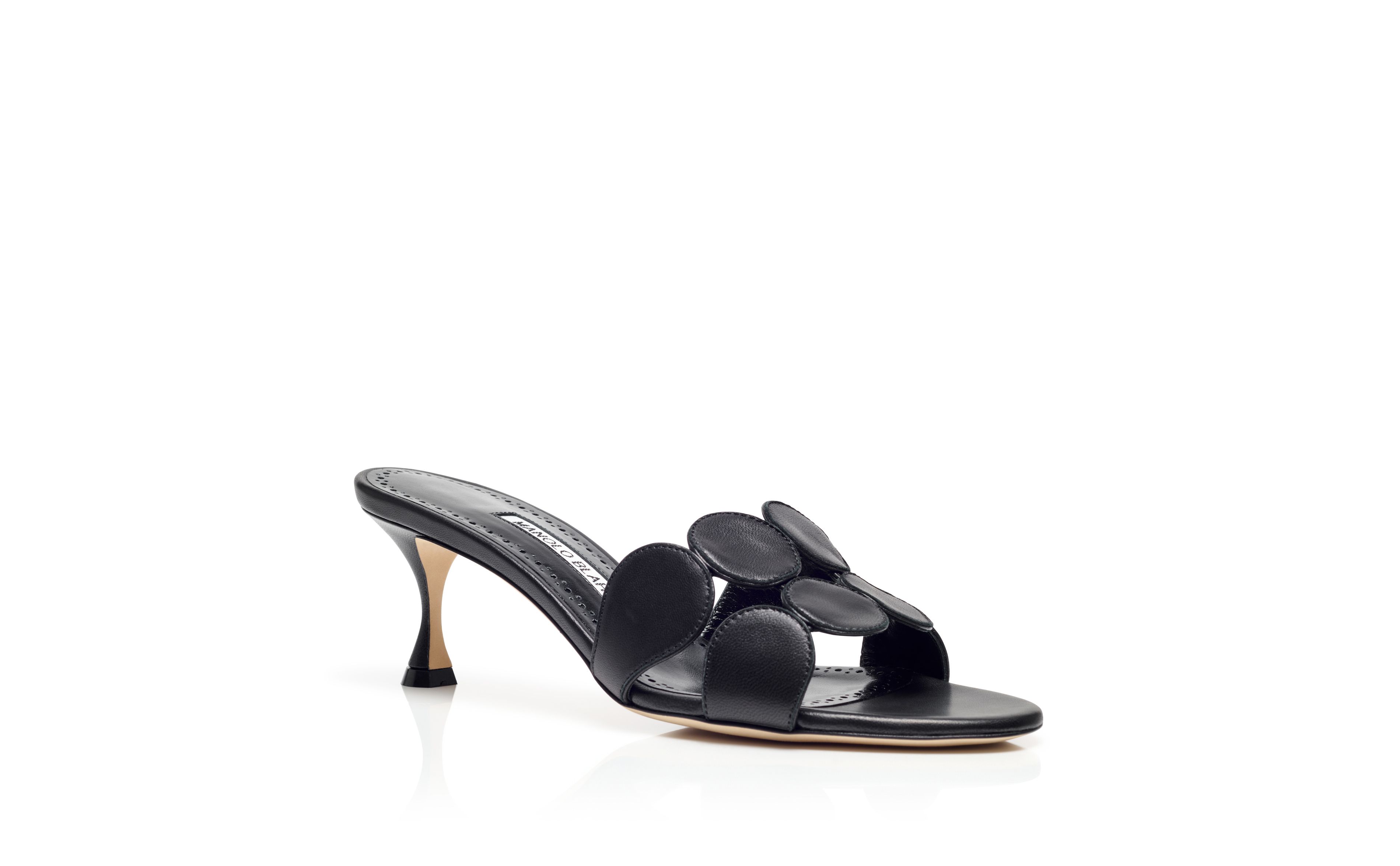 Designer Black Nappa Leather Mules - Image Upsell