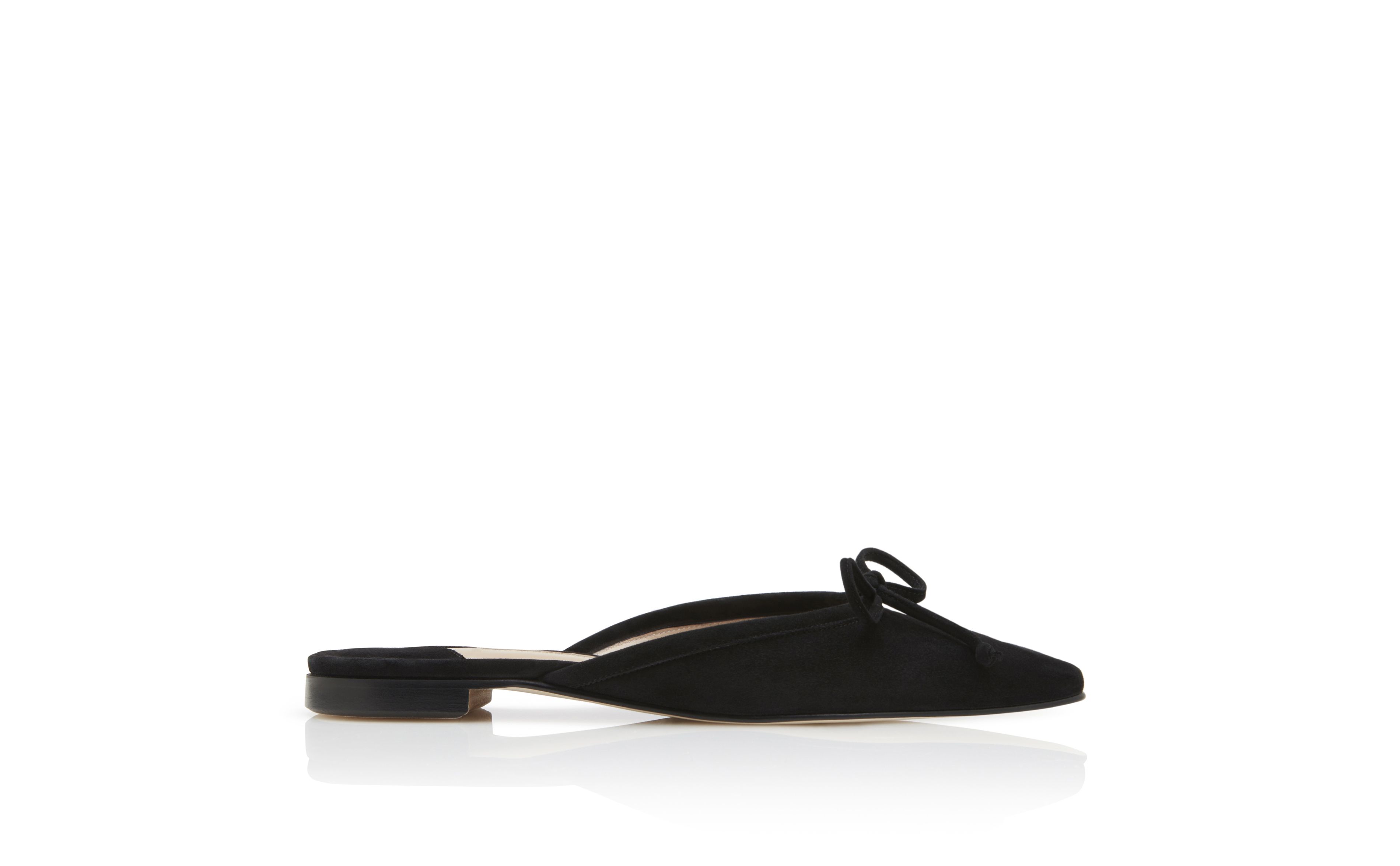 Designer Black Suede Flat Mules - Image thumbnail