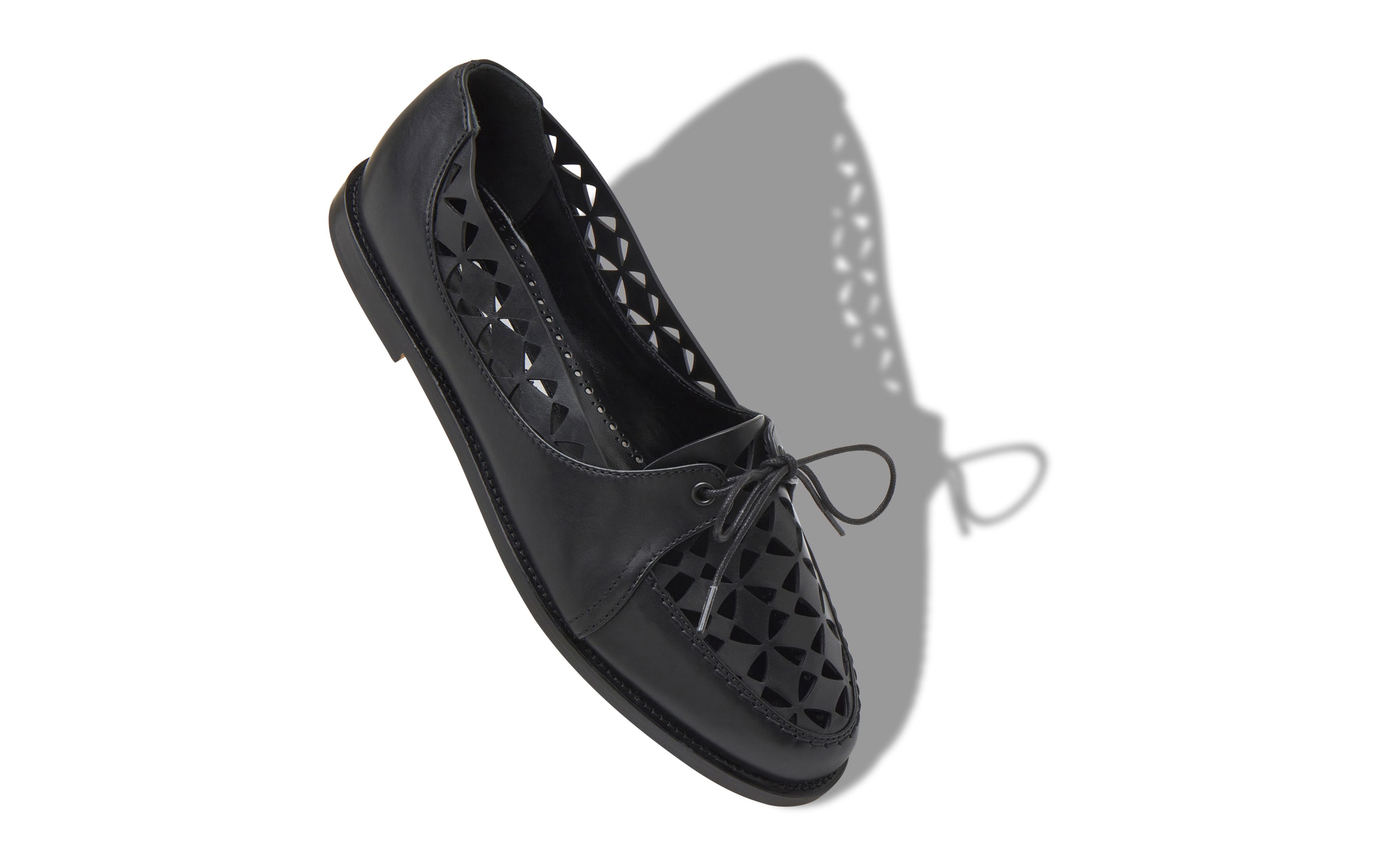 Manolo Blahnik Delirium Perforated Leather Lace-Up Loafers